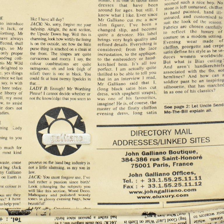 Typography detail including the faux address block