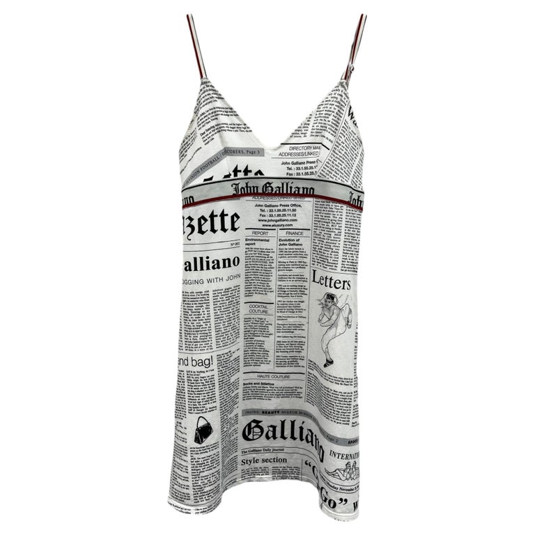 Gazette Newspaper Print Slip Dress