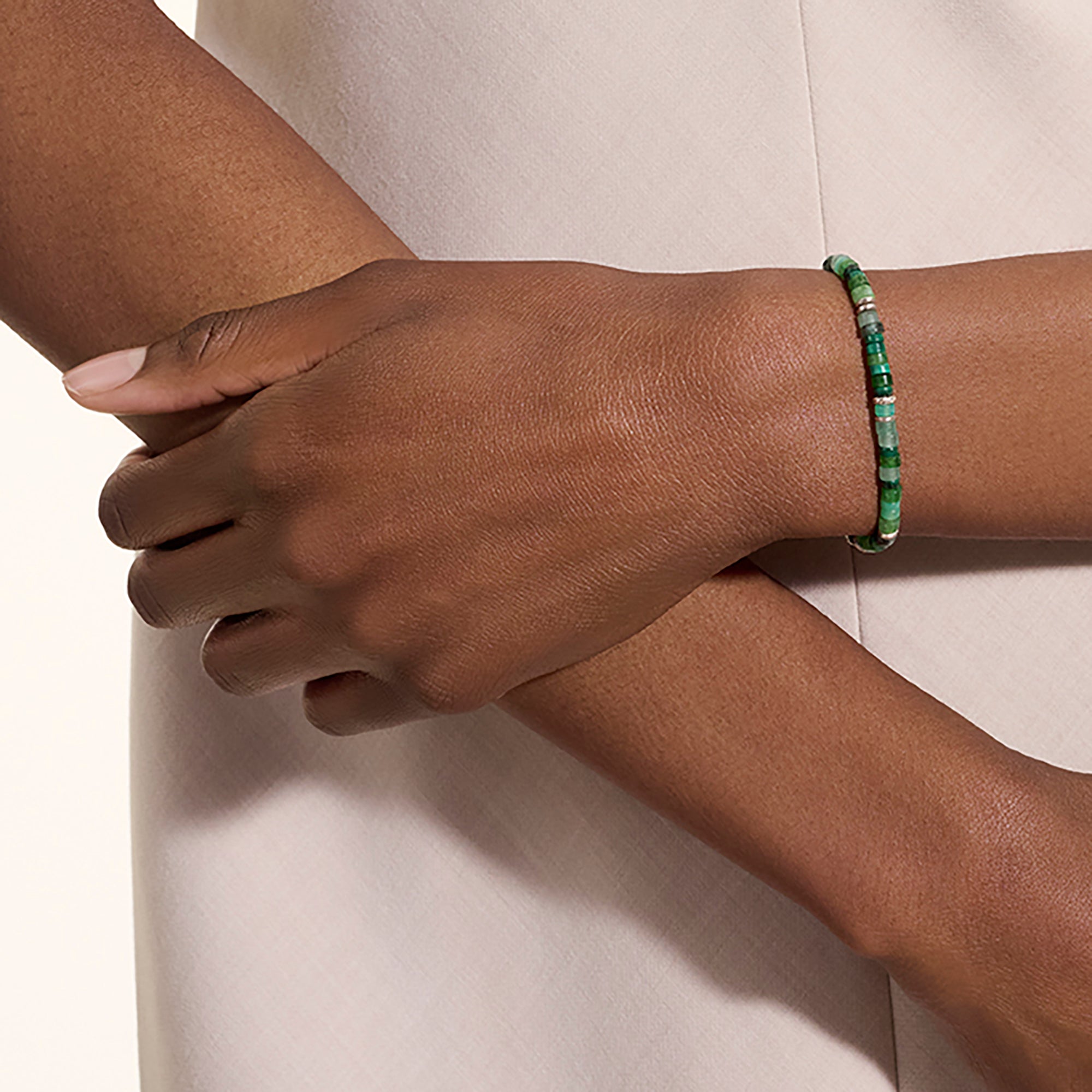 Heishi Bracelet — worn view