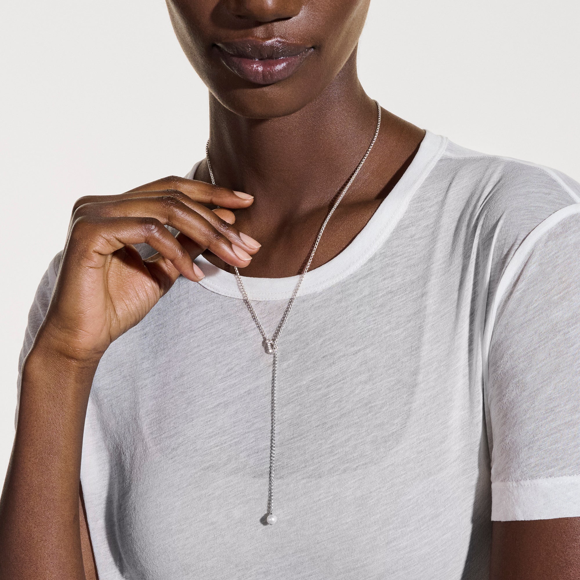 Surf Y Necklace — worn view