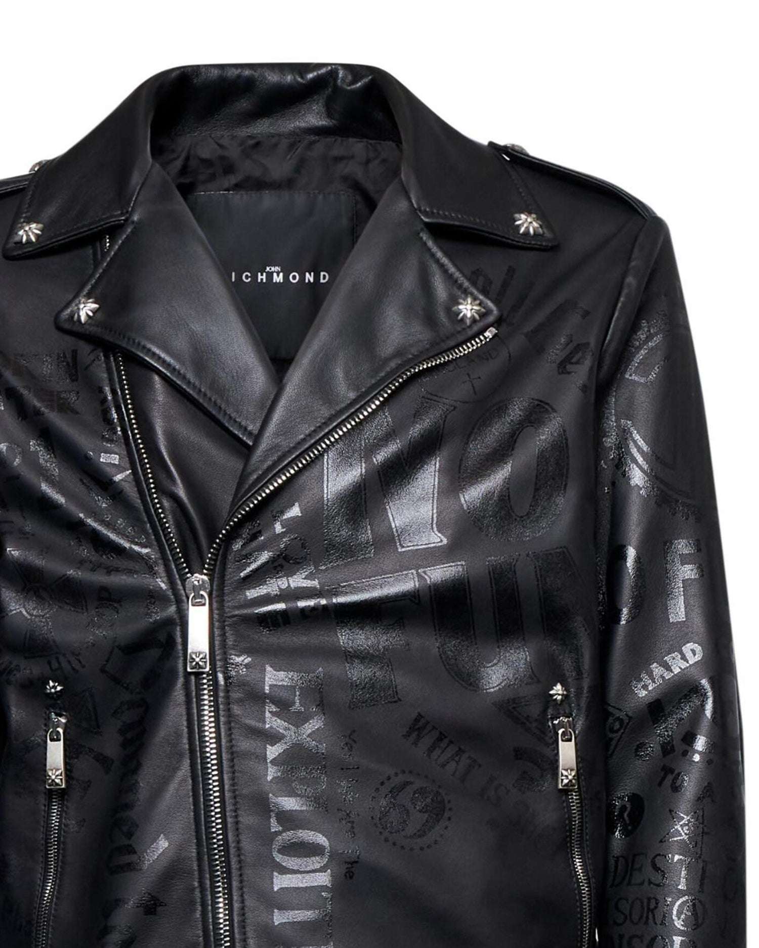 Back view showing the all-over tone-on-tone surface treatment