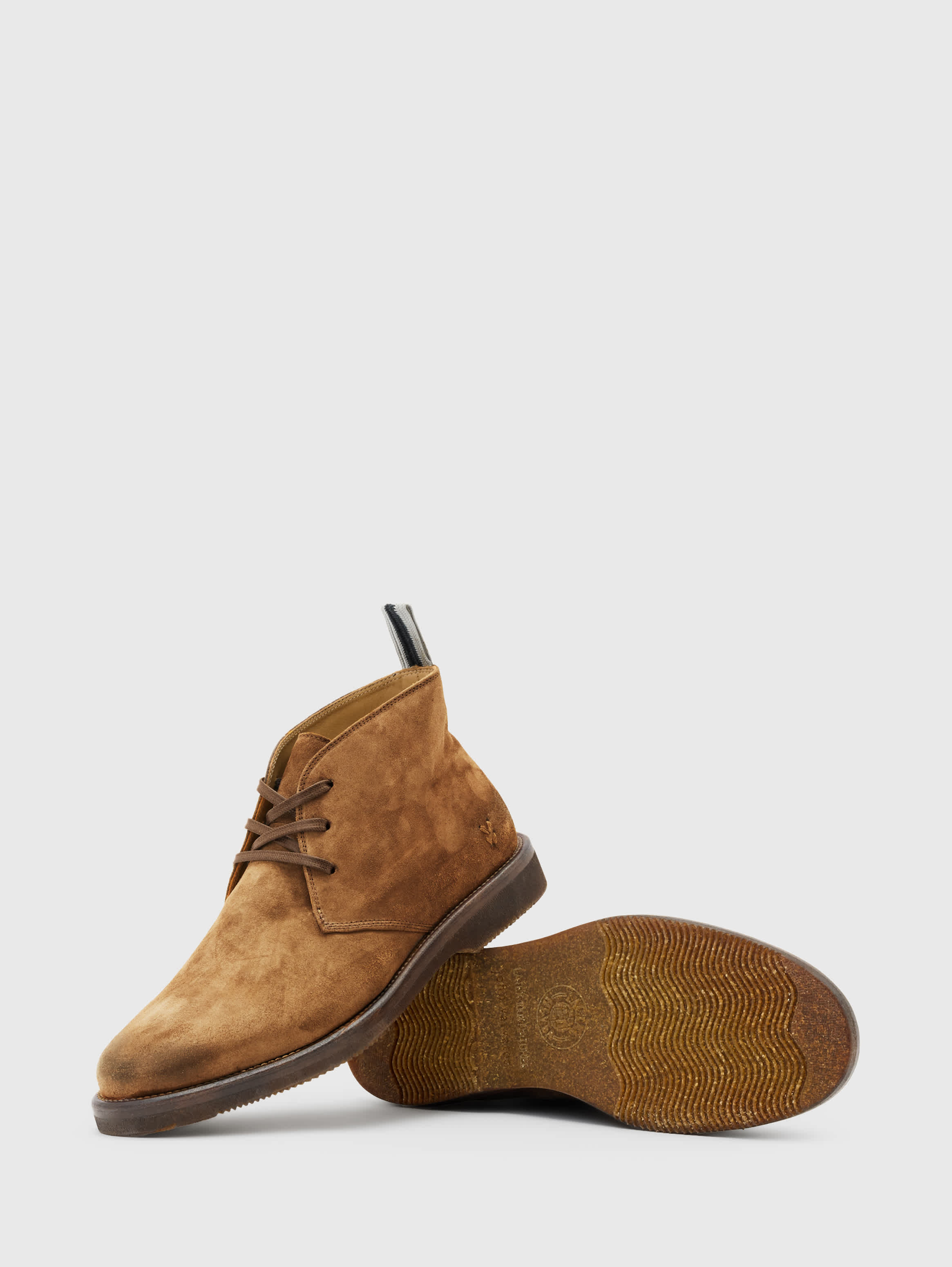 Angle showing the rubber sole and leather midsole combination
