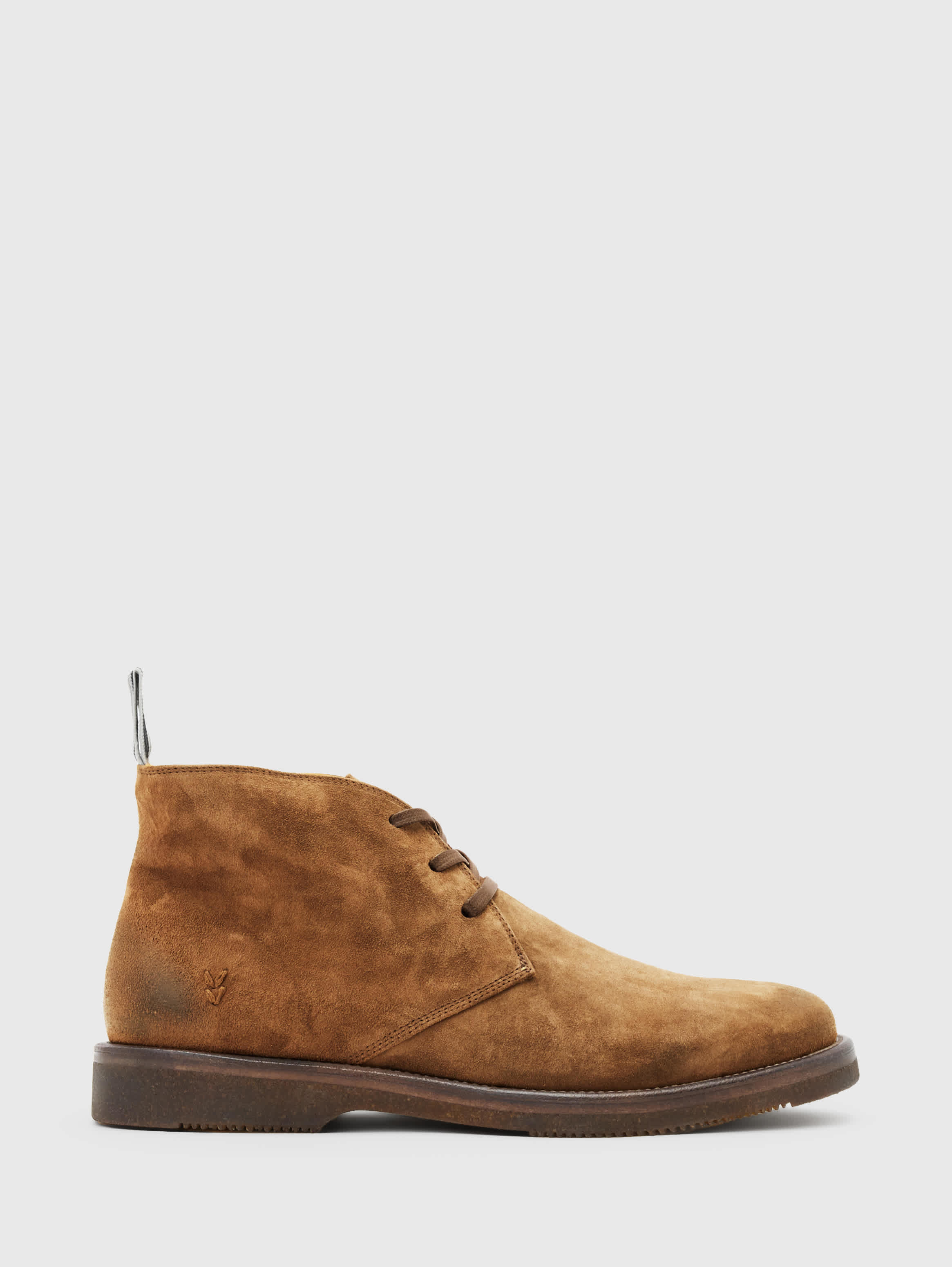 Side profile emphasizing the pared-back desert-boot proportion