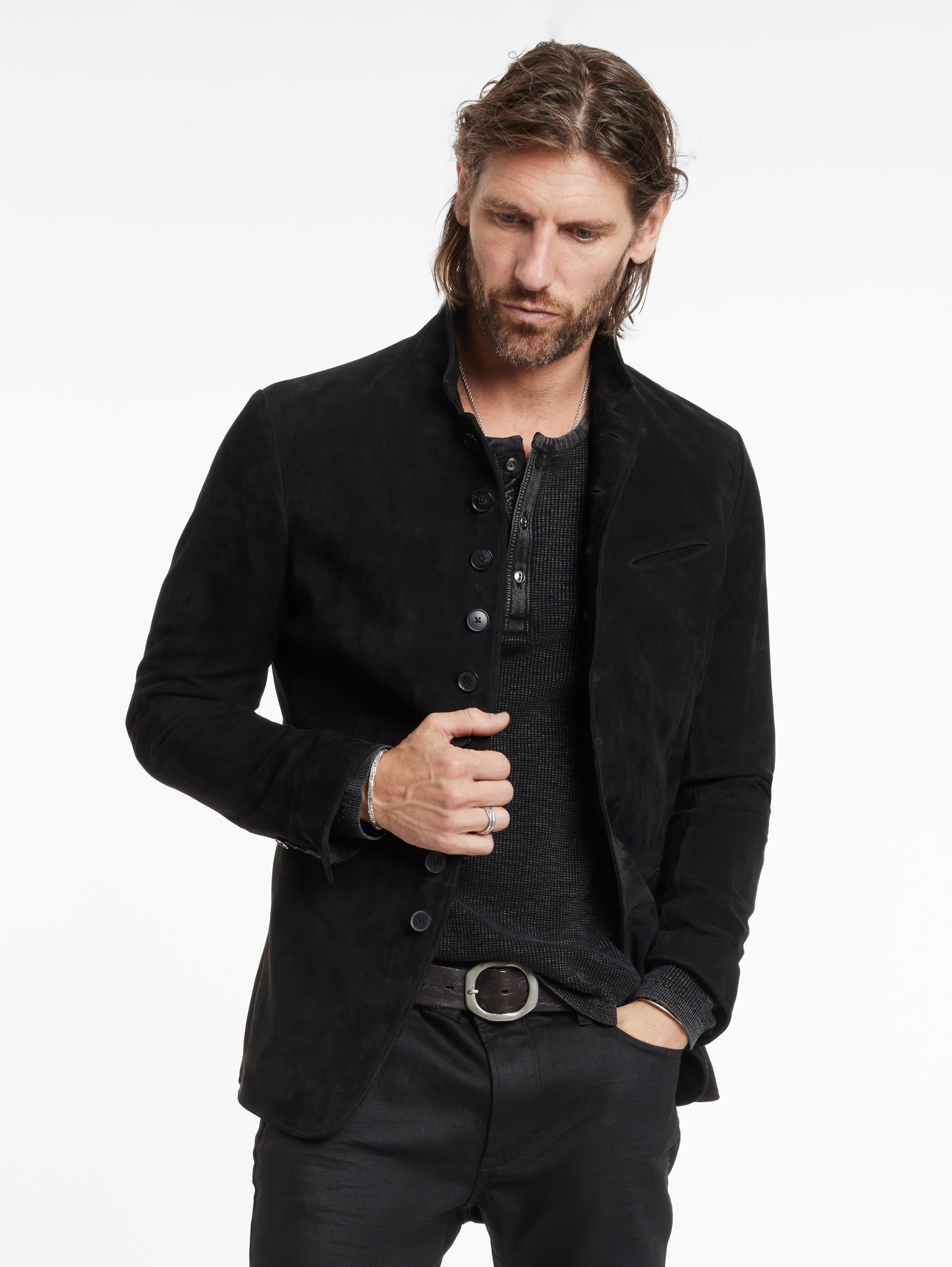 Mid-shot that shows the chest pocket and hem line