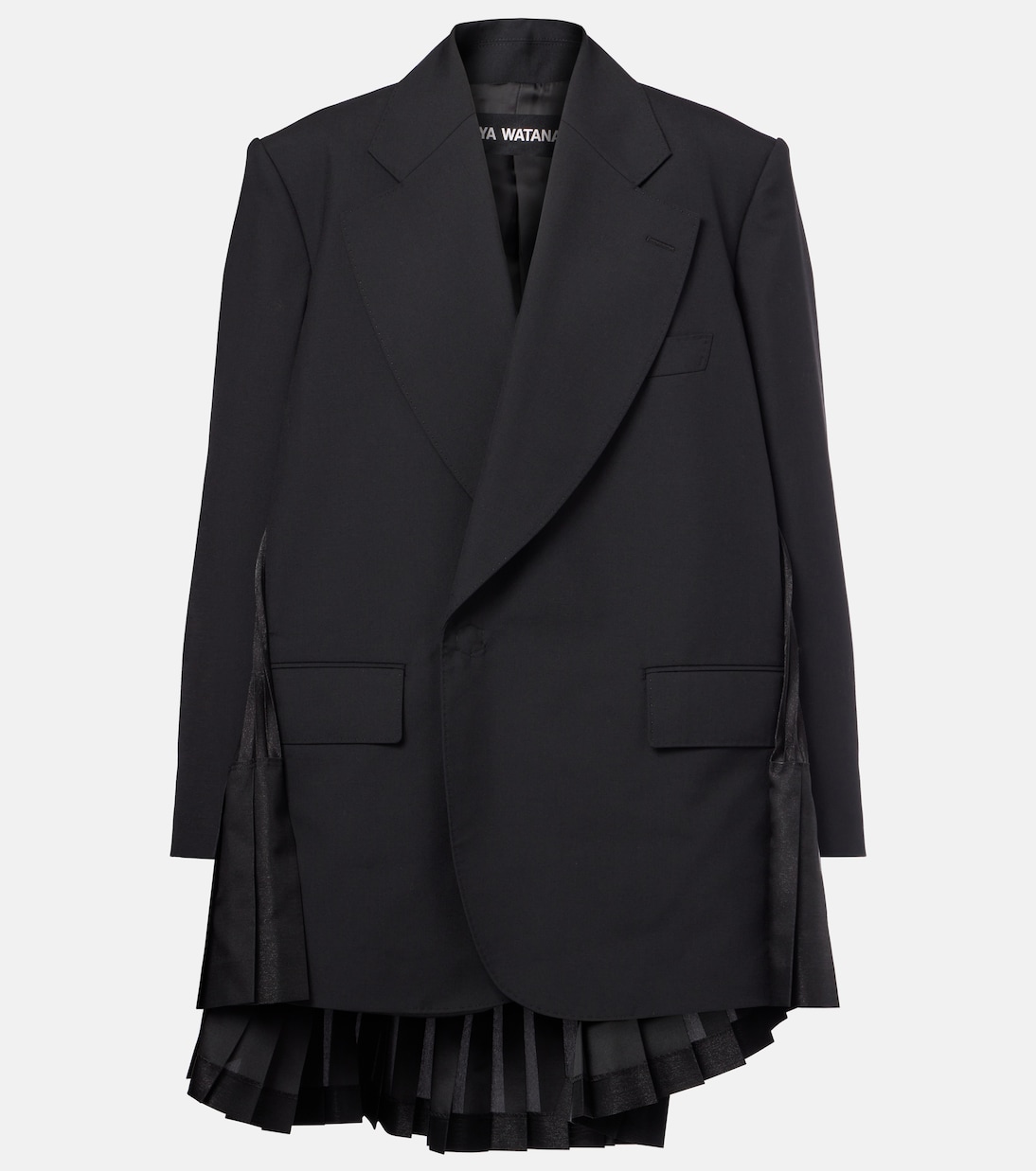 Pleated wool blazer dress