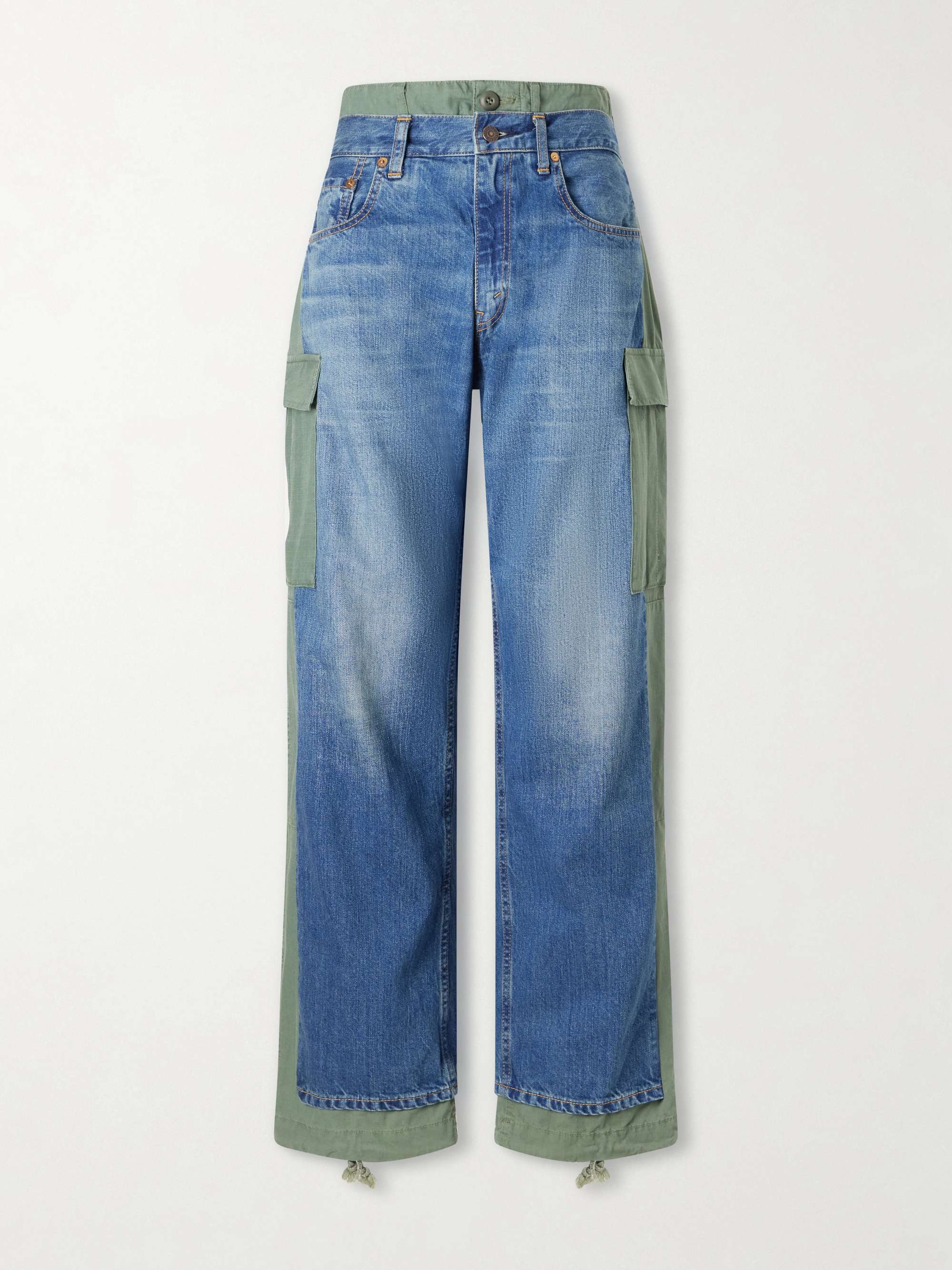 + Levi's ripstop-trimmed mid-rise straight-leg jeans
