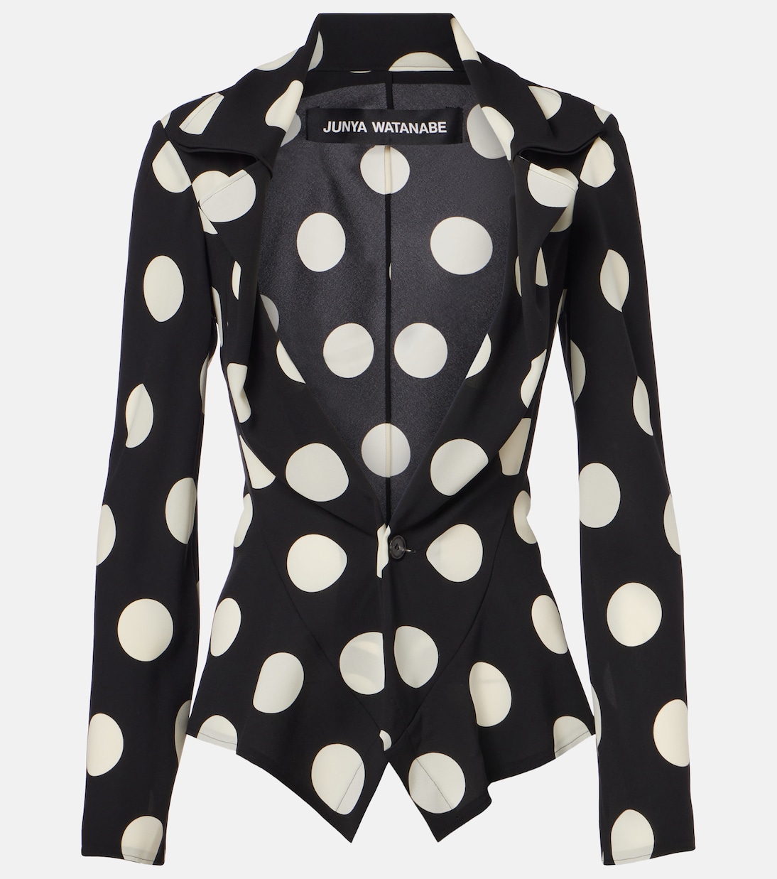 Polka-dot georgette blazer