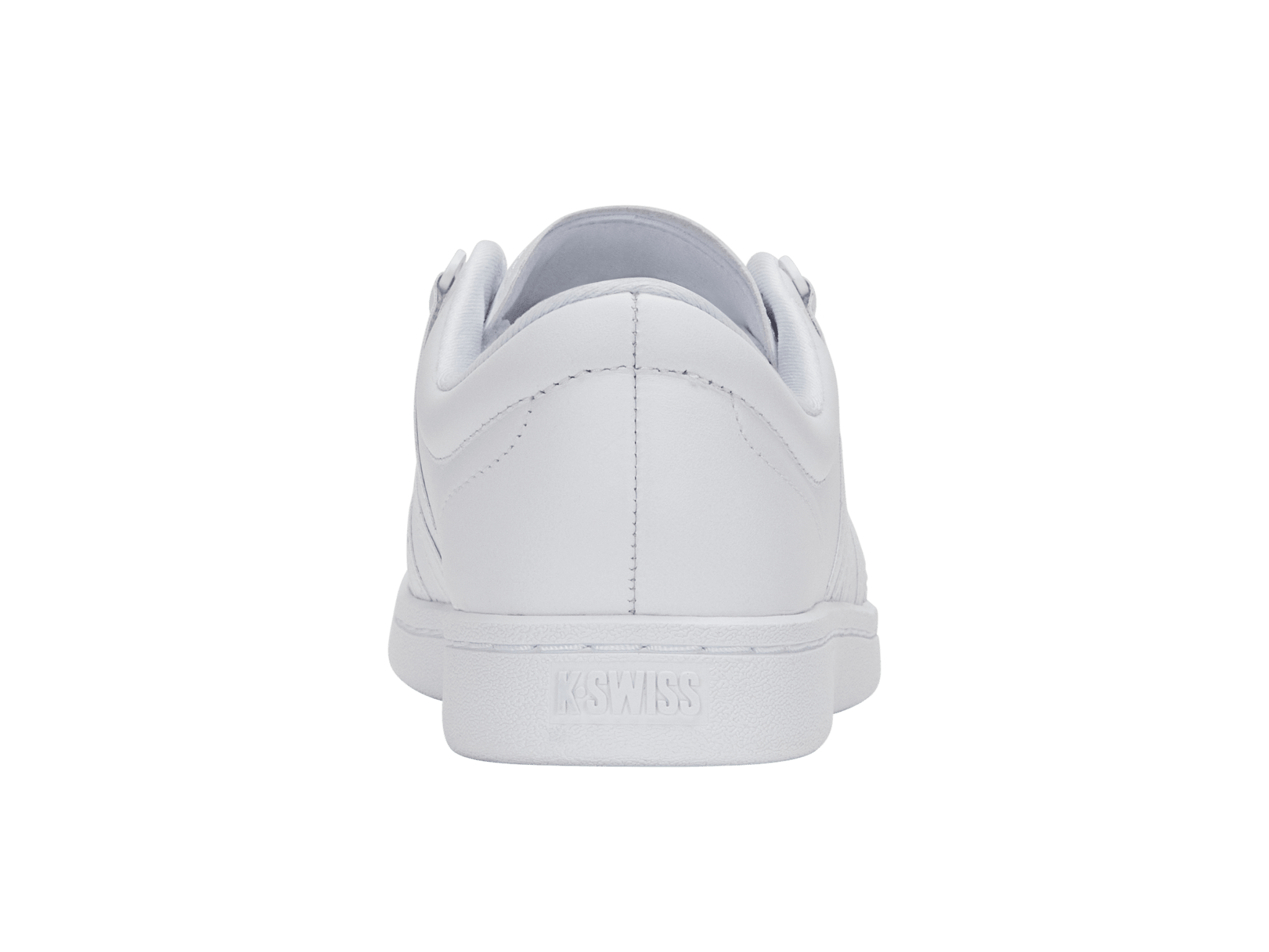 Heel view showing the rear branding and counter