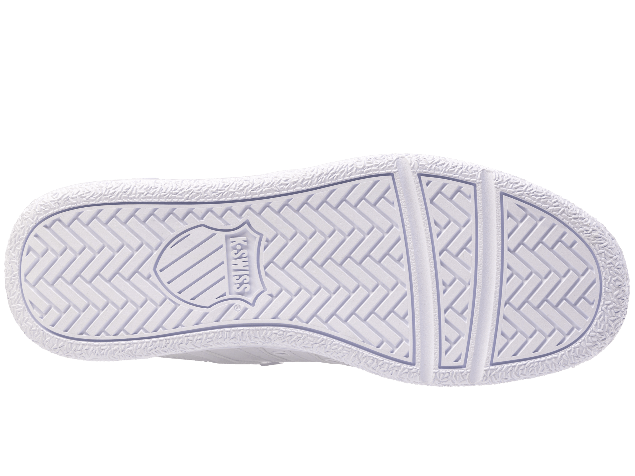 Outsole view highlighting tread and court traction