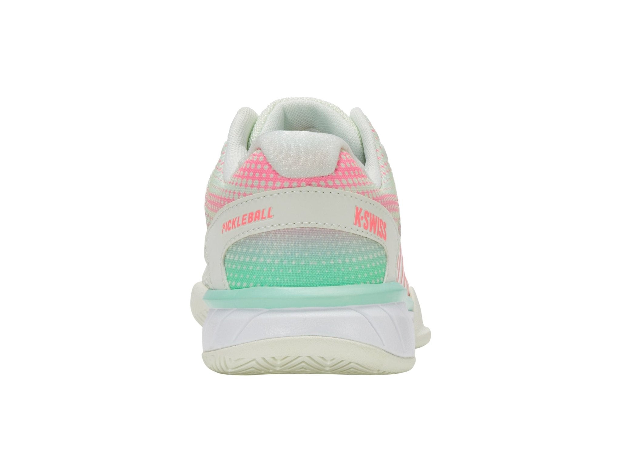 Heel view showing the rear branding and counter