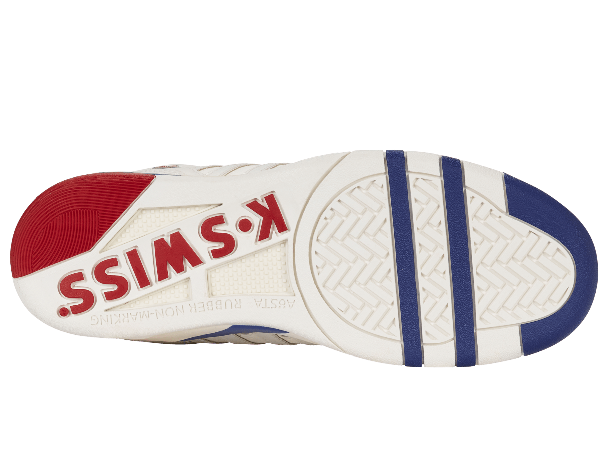 Outsole view highlighting tread and court traction