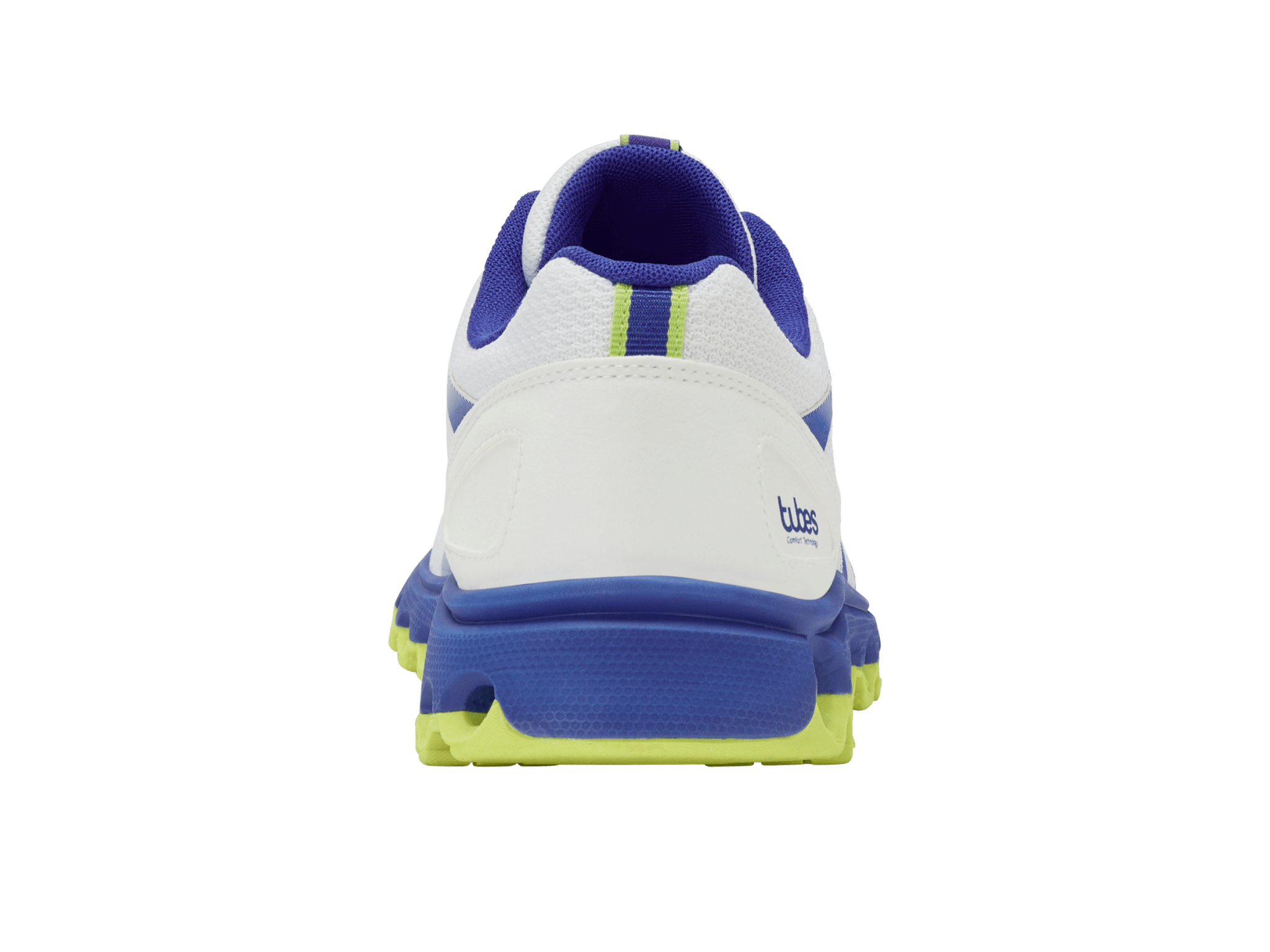 Heel view showing the rear branding and counter
