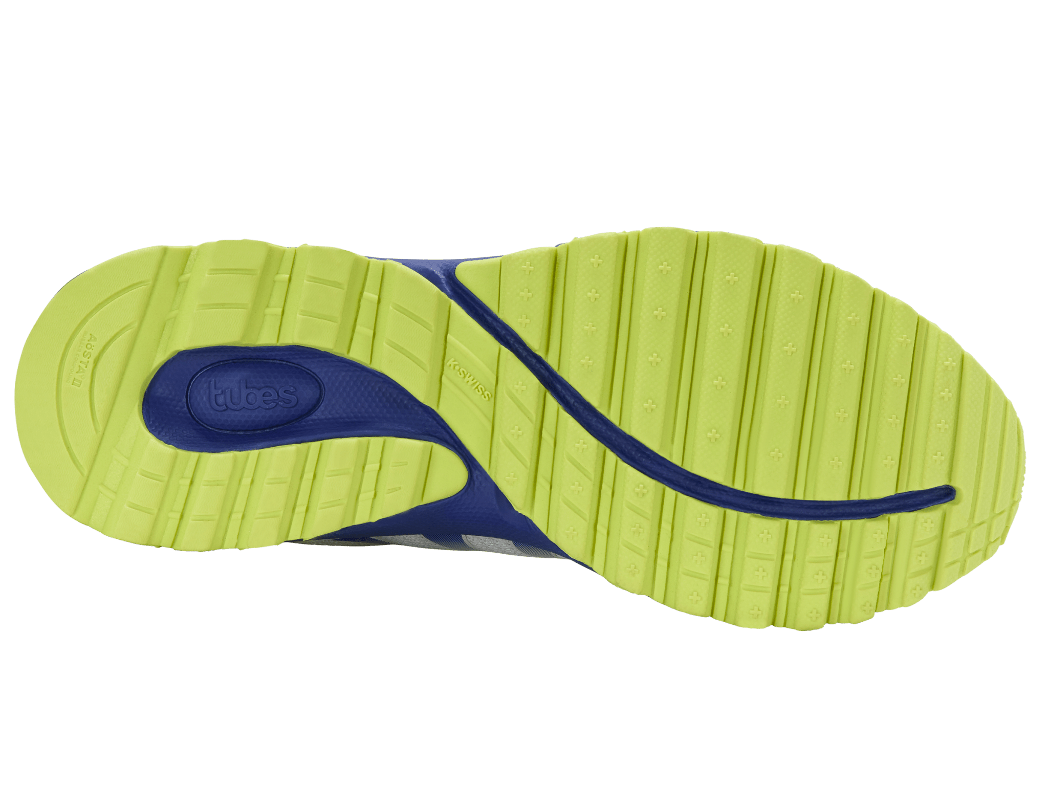 Outsole view highlighting tread and court traction