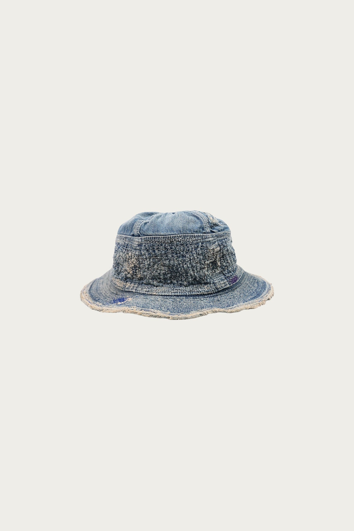 Indigo denim version of the same hat family