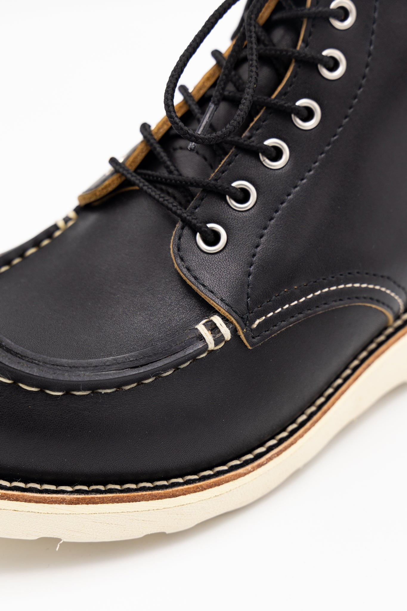 Closer crop of the leather upper