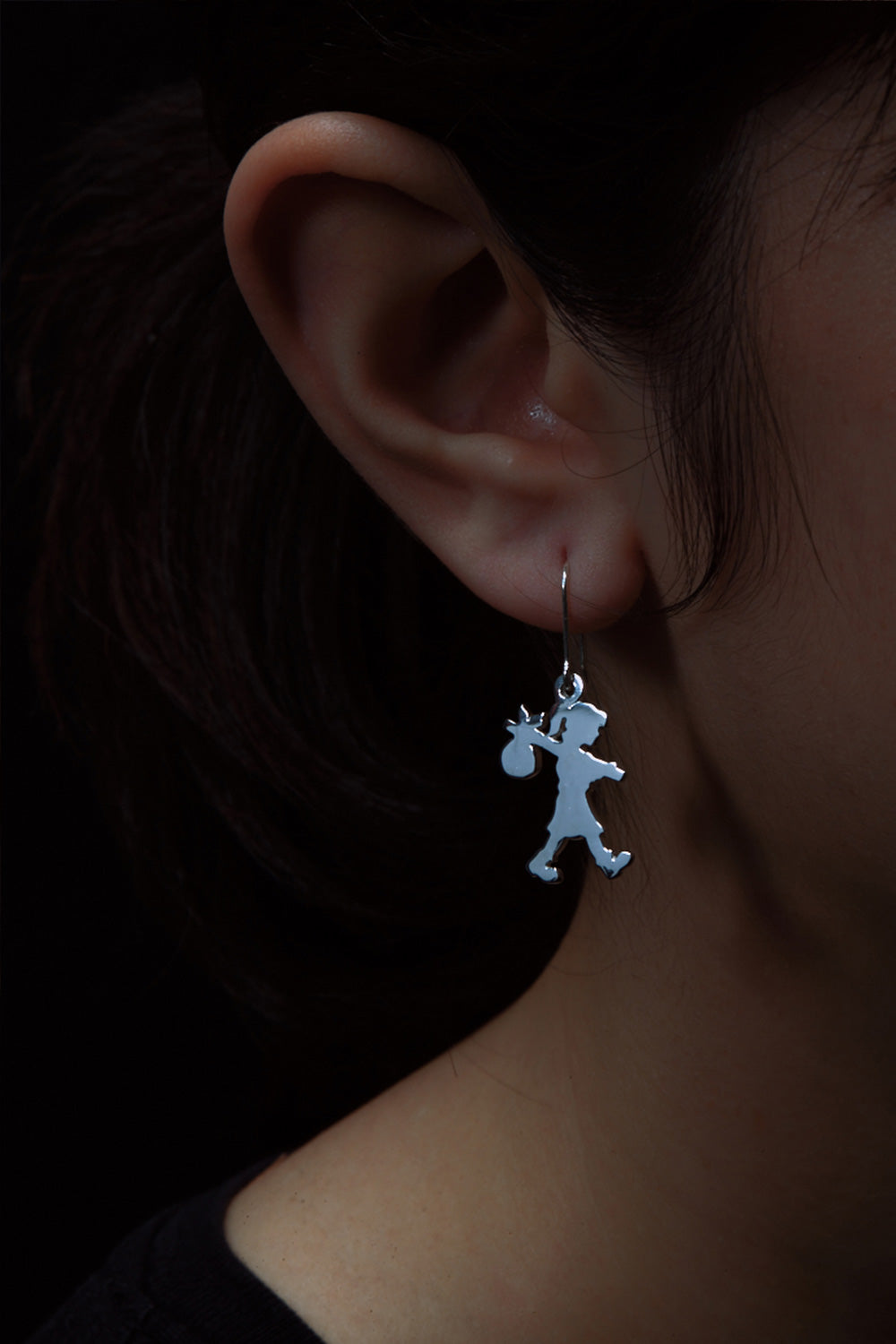Wear shot of the Runaway Girl earrings