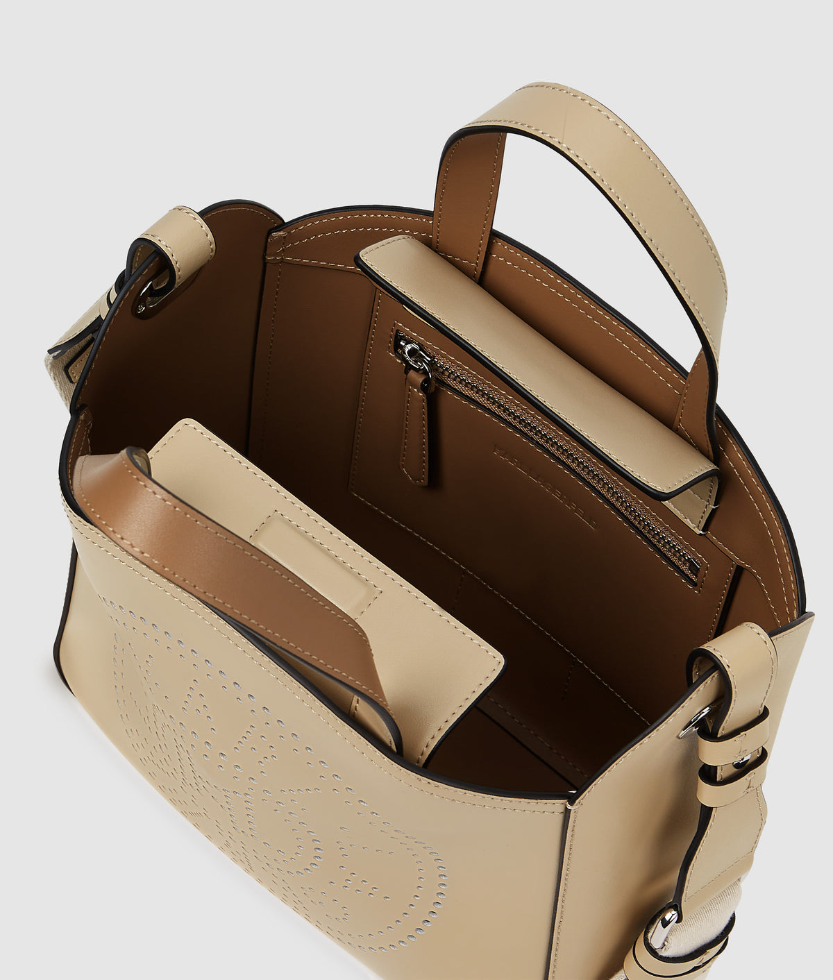 Open interior with zipped pocket