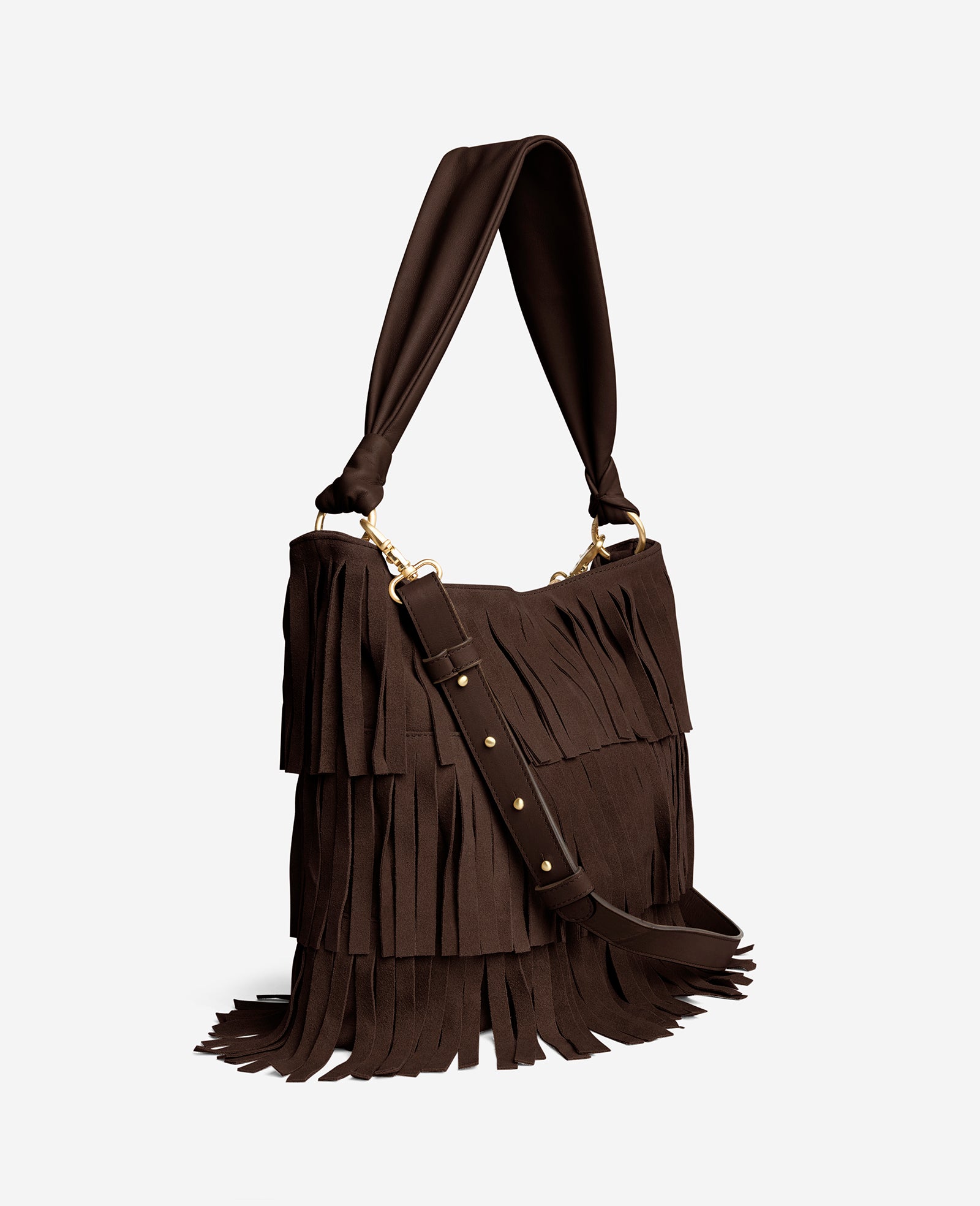 Fringe slouch detail view