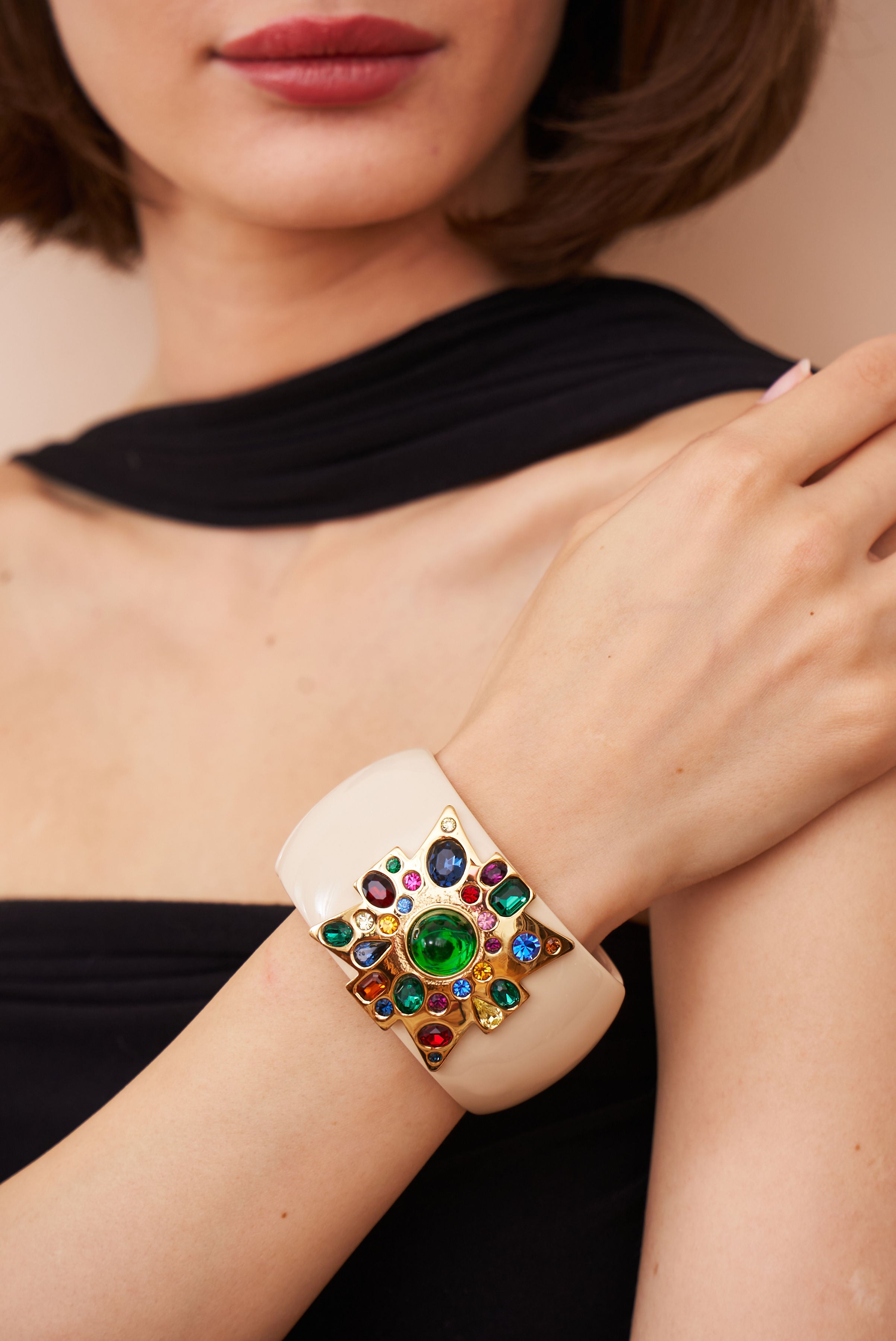 Worn image showing the cuff's scale on the wrist