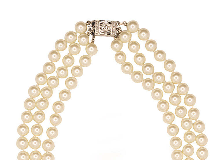 Upper section showing the rhinestone fold-over clasp