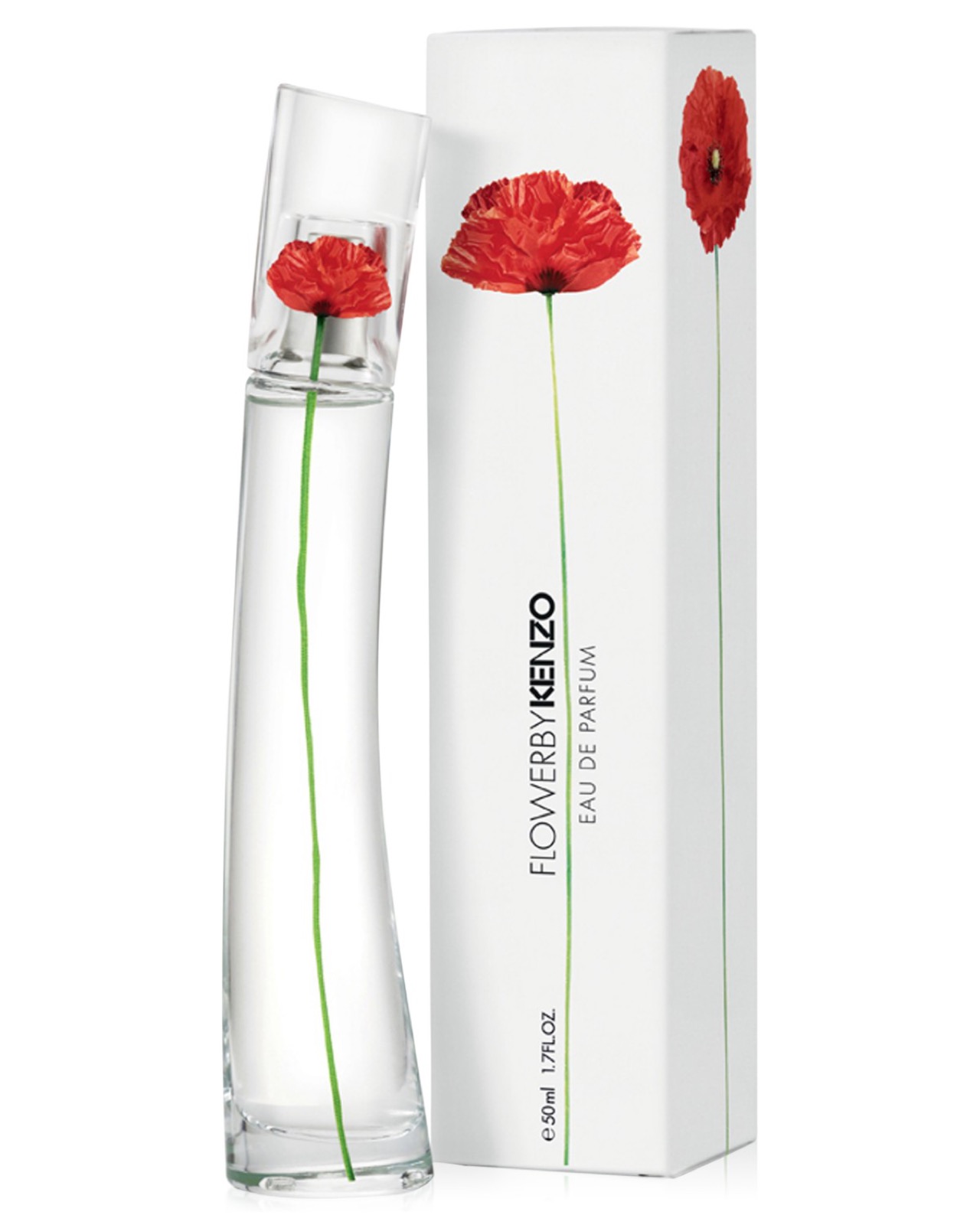 Eau de Parfum bottle and poppy-graphic box