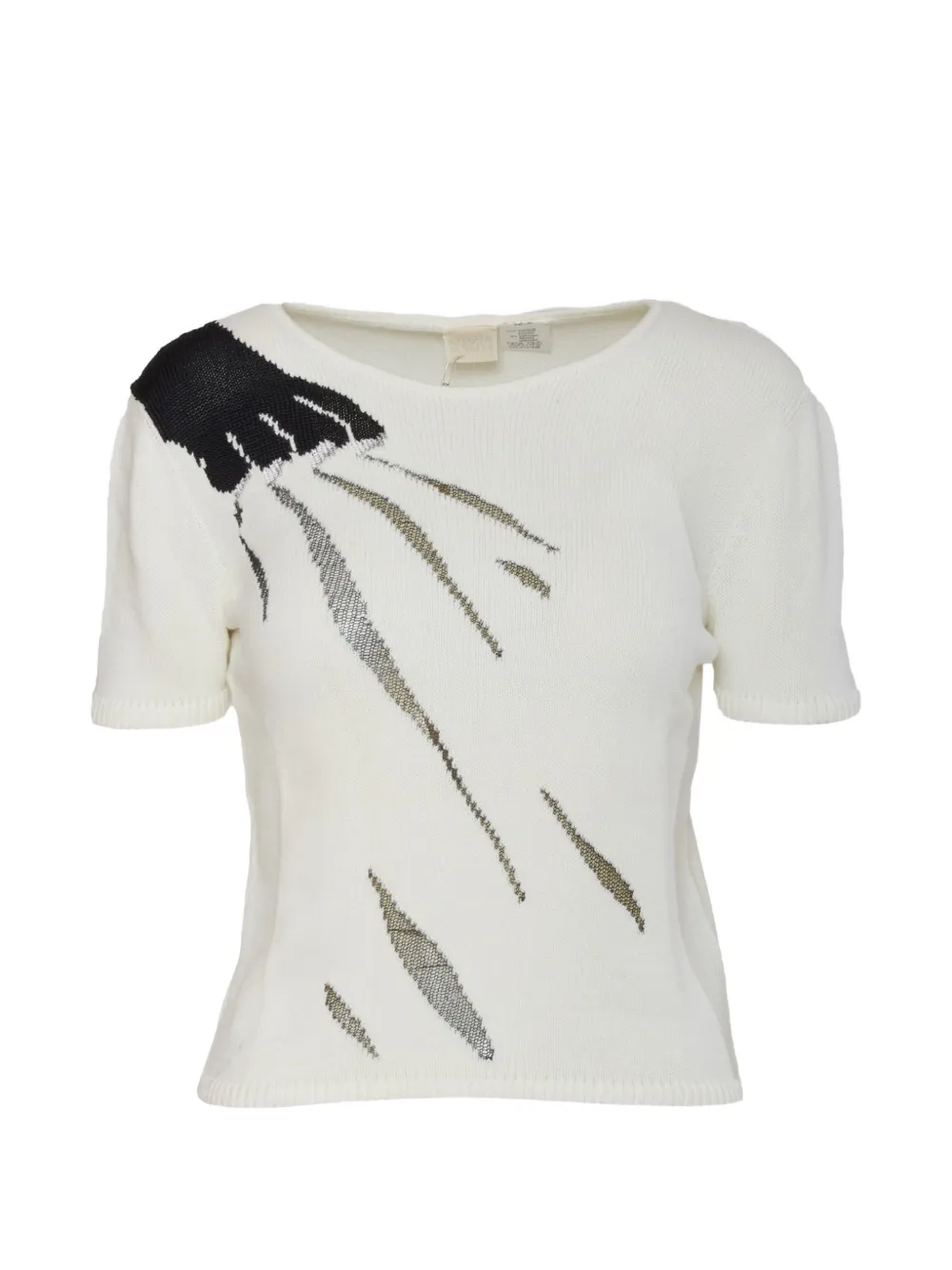 Claw-motif short-sleeve top
