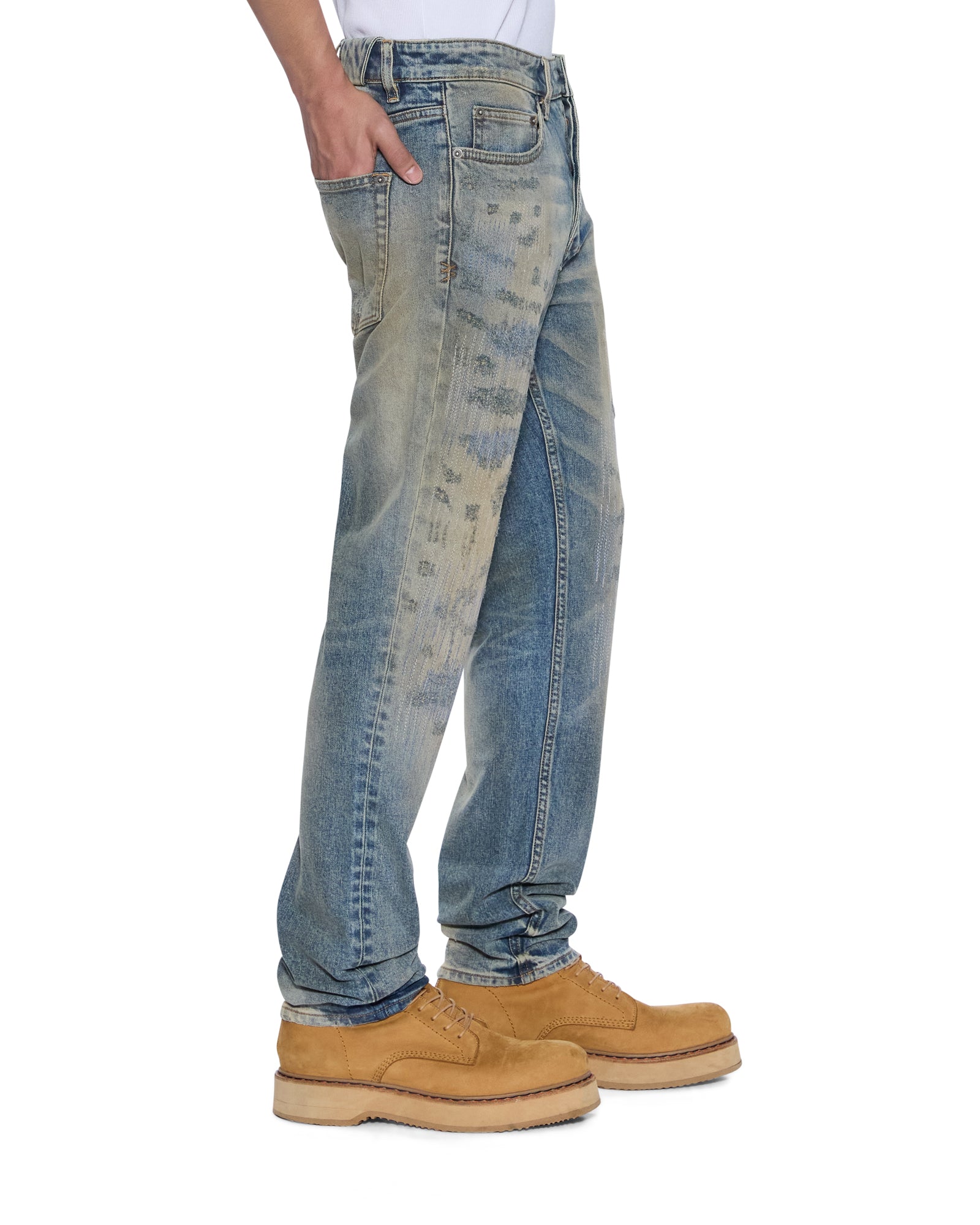 Side profile revealing the slim tapered line