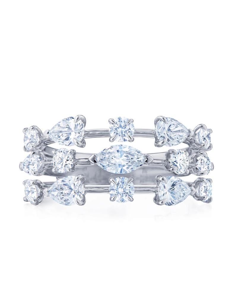 Starry Night Three Row Diamond Ring