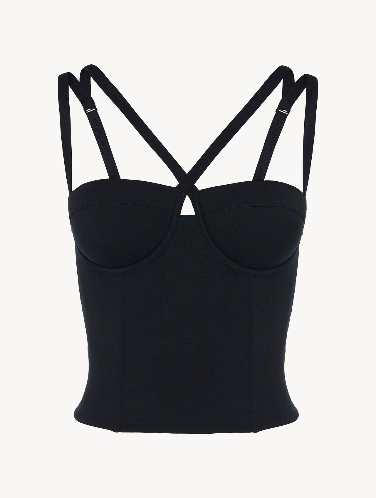 Padded Corset in Black Modal Jersey