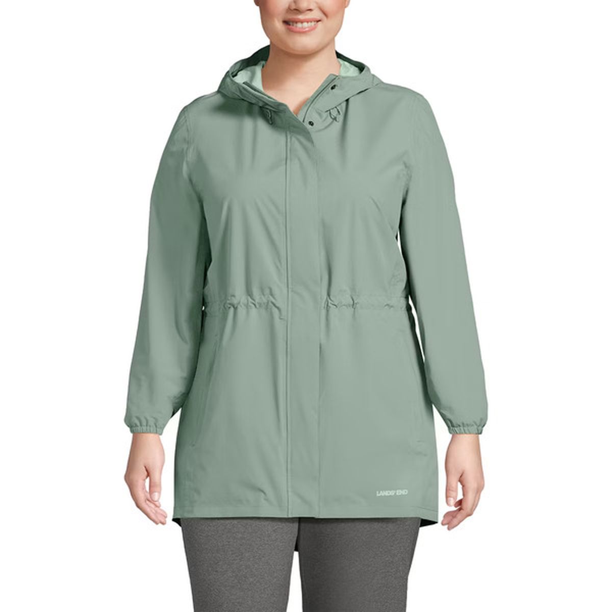 Packable hooded raincoat