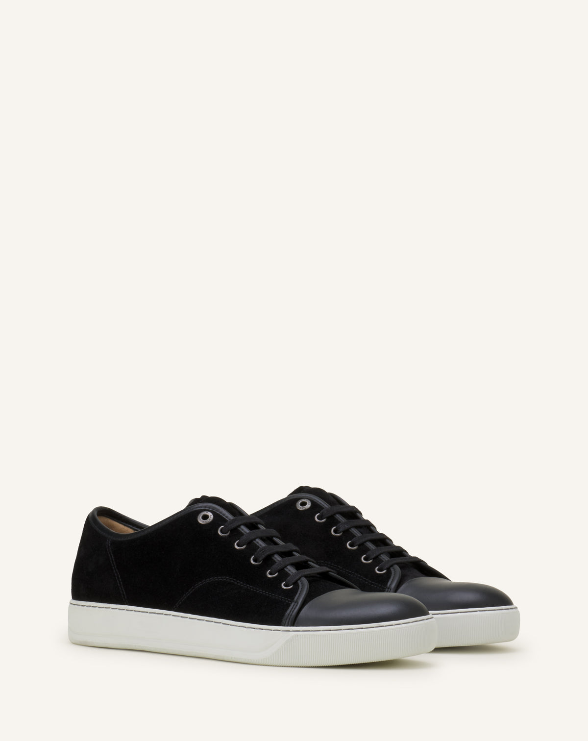 Pair view — suede upper and white rubber sole