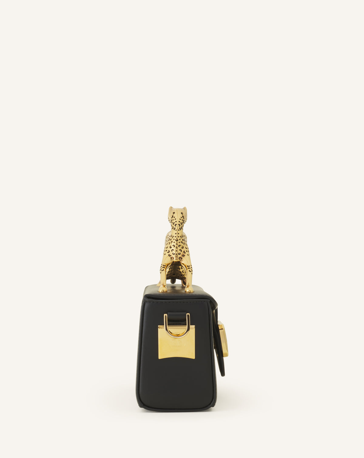 Side view with the gold logo clasp