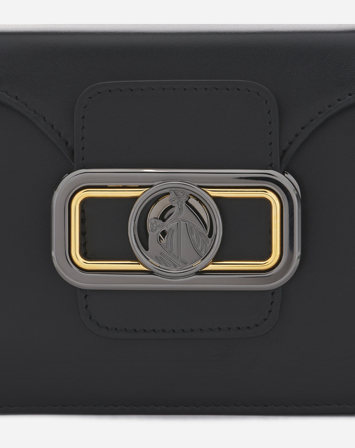 Clasp detail with the Lanvin mother-and-daughter logo medallion