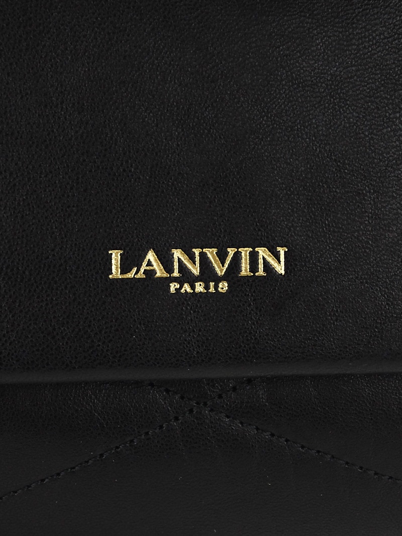 Gold LANVIN Paris lettering on the soft lambskin flap