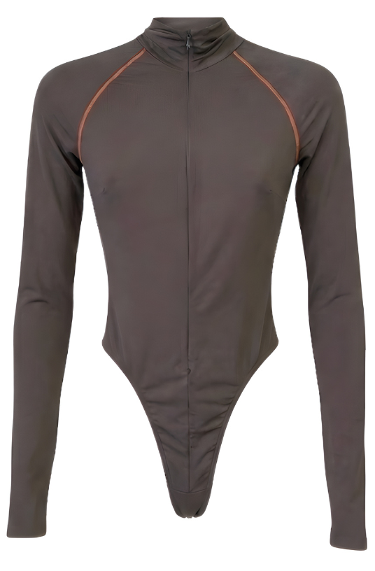 Long Sleeve Bodysuit with Top Stitching