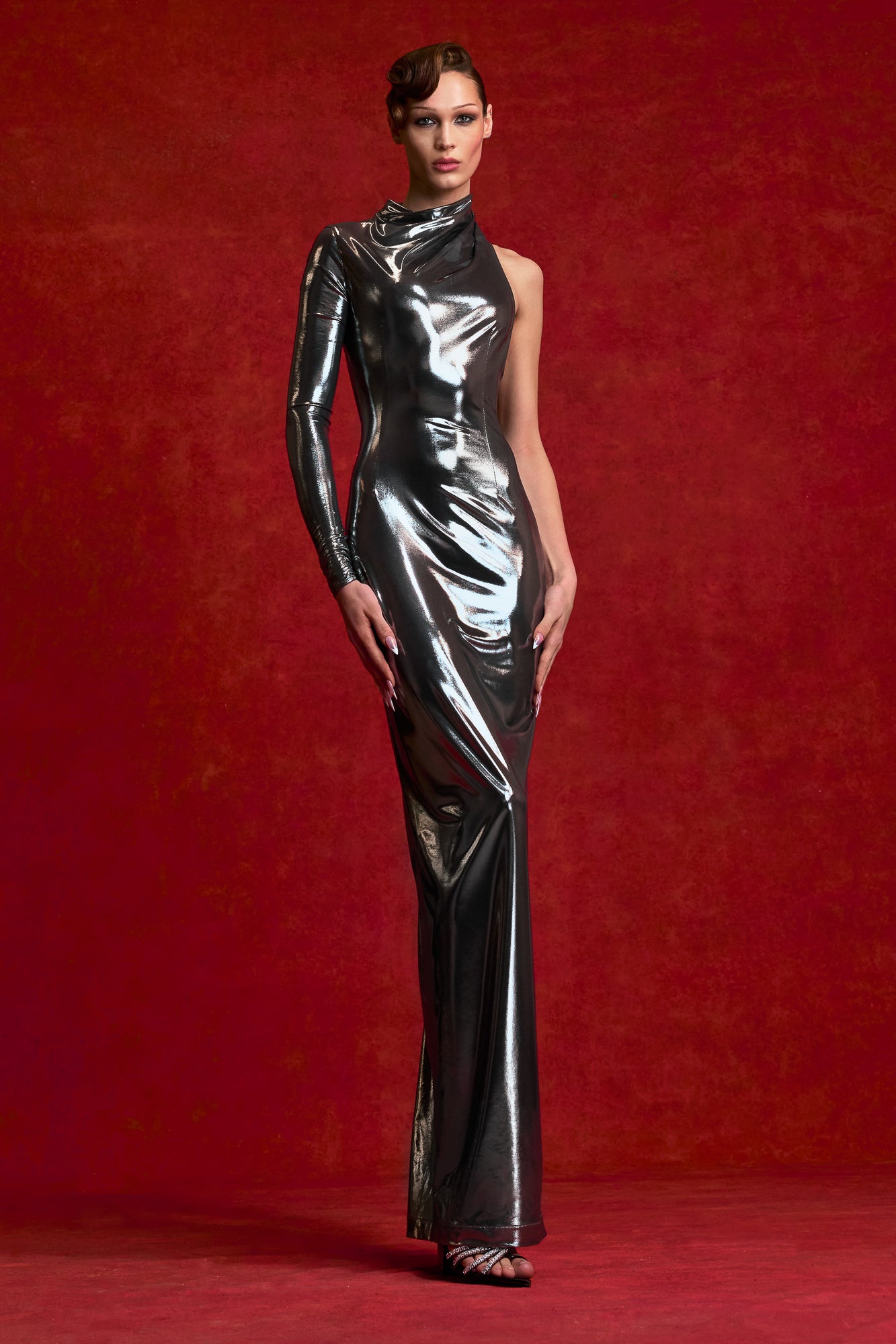 Sleeveless Gown with Asymmetrical Cutout Detail