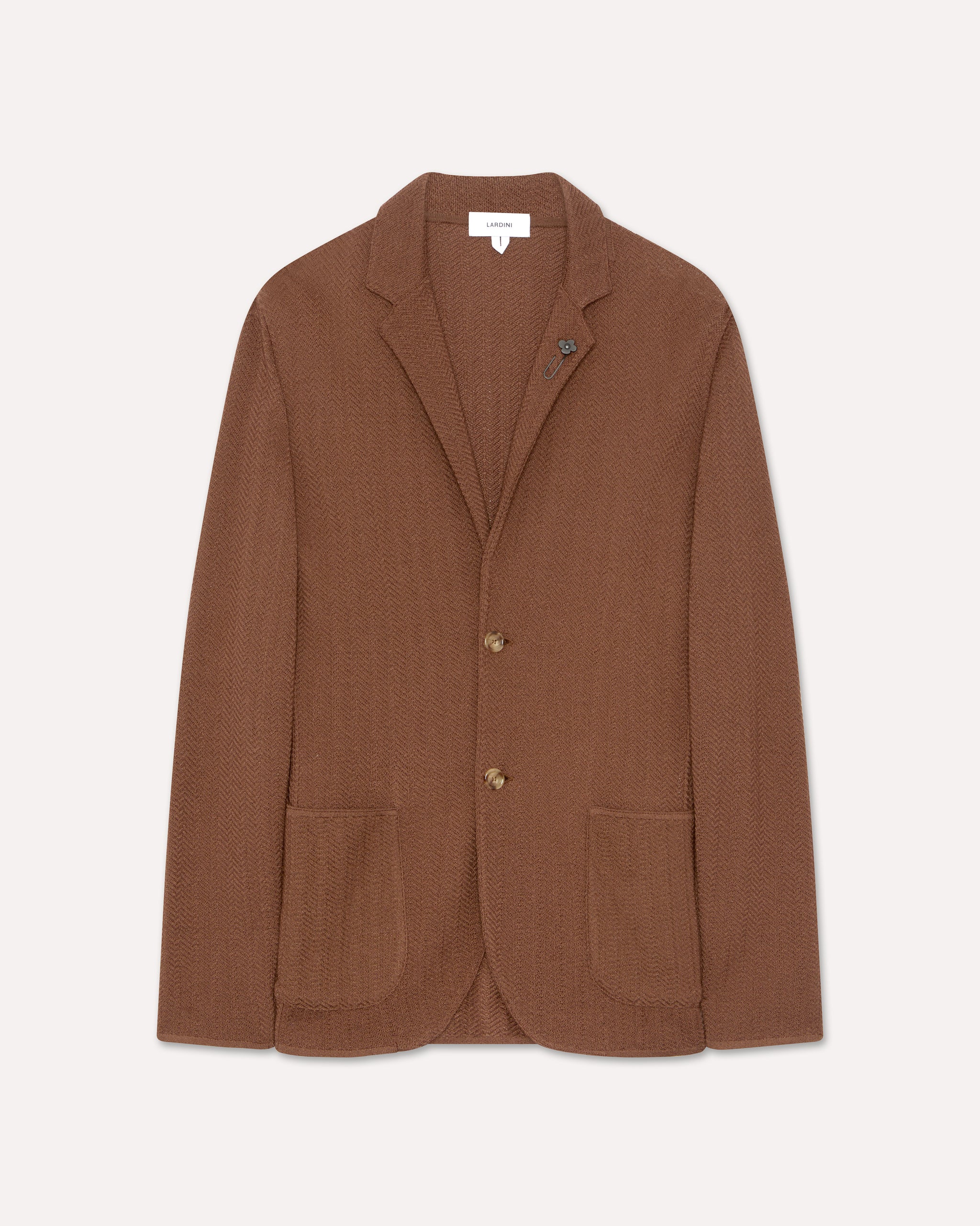 Brown jacquard knit jacket