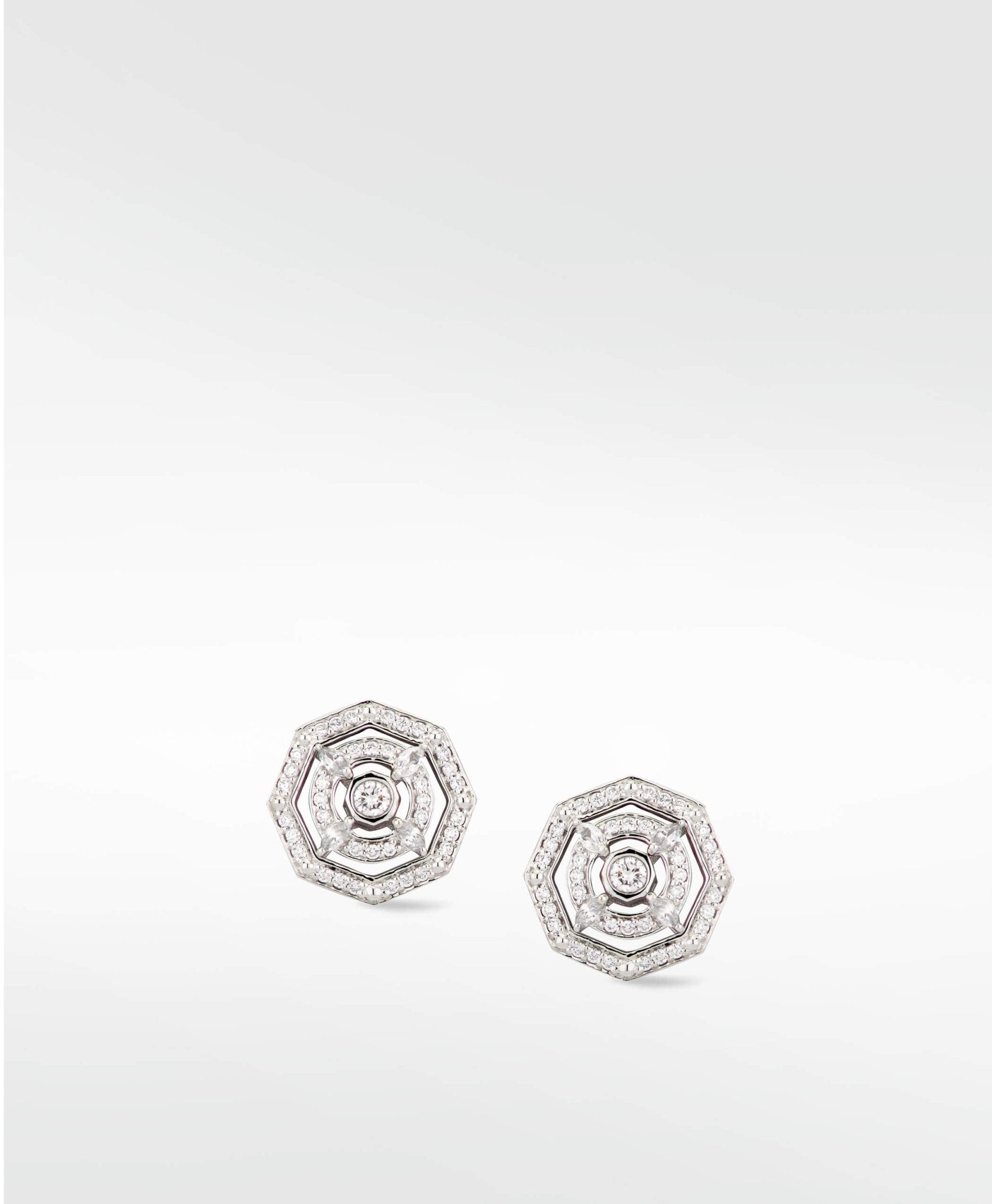 Aerides Diamond Stud Earrings