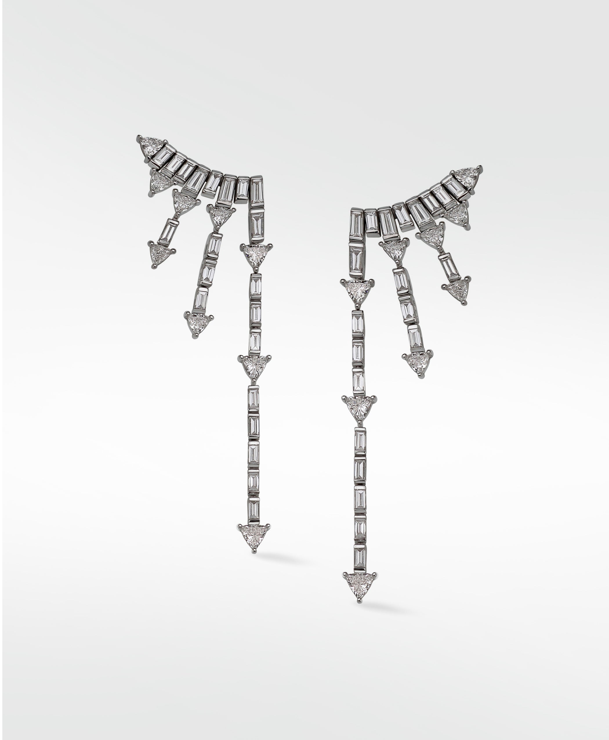 Supernova Statement Earrings in 18K White Gold (One of a Kind)