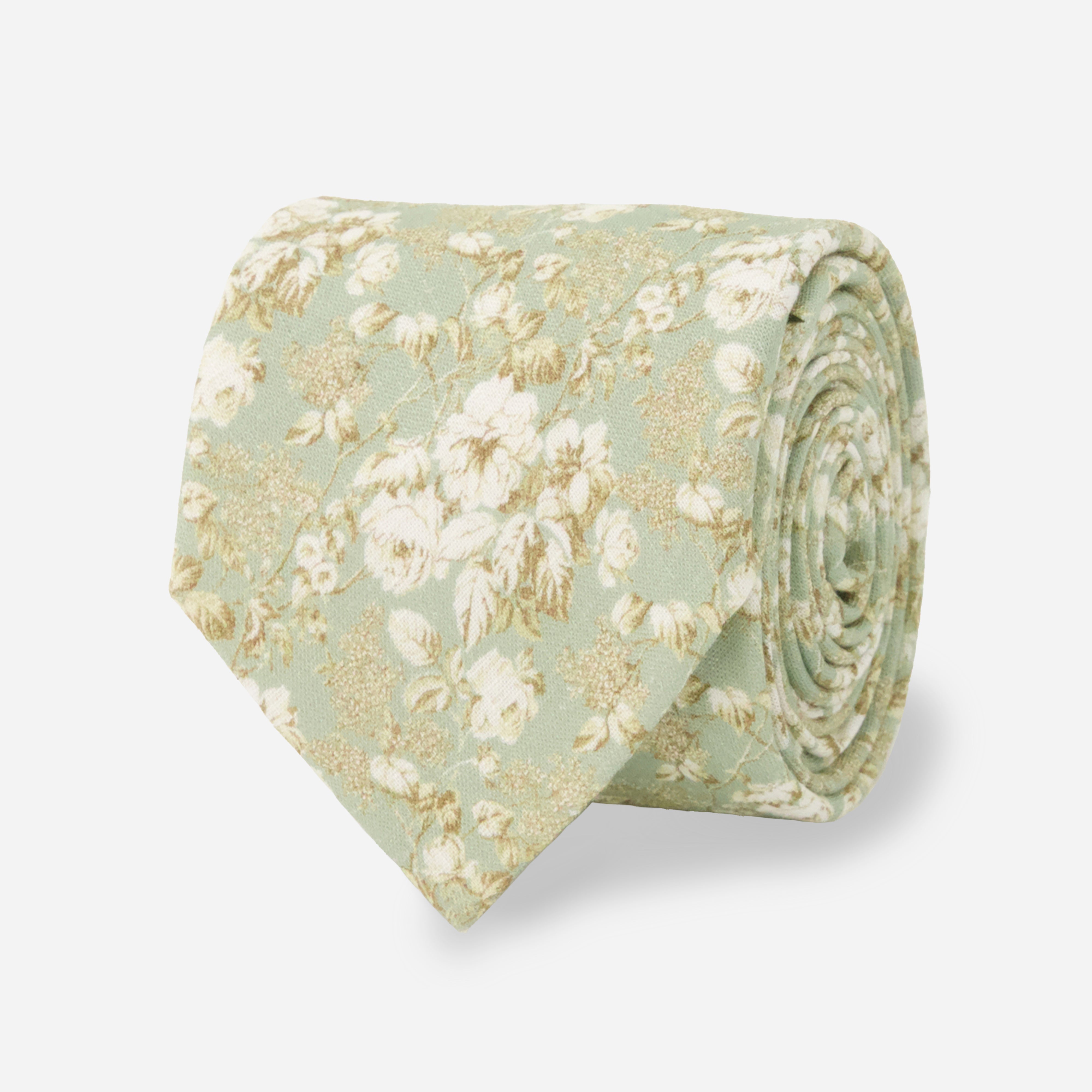 Brompton Floral Sage Green Tie