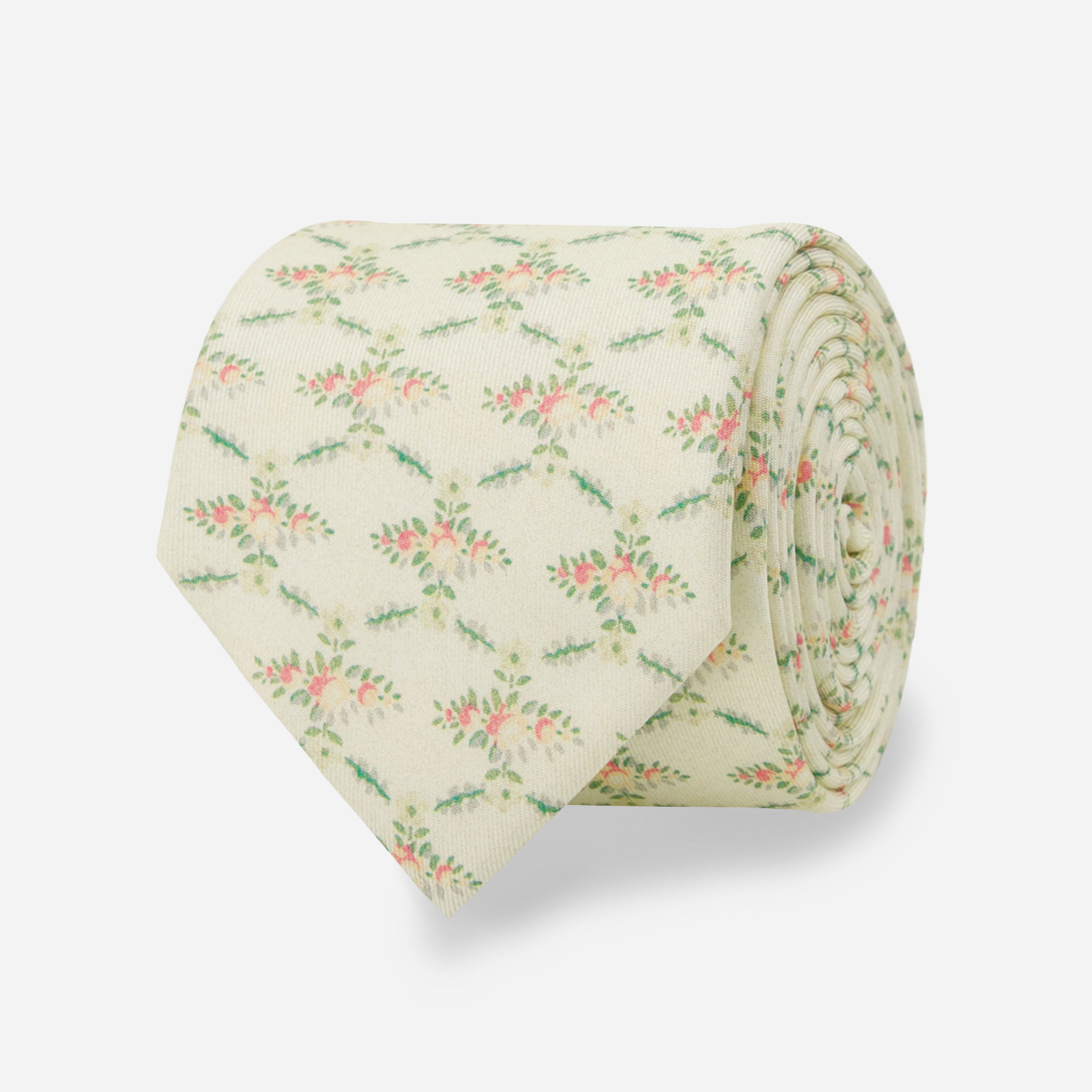 Woodstone Floral Butter Yellow Tie
