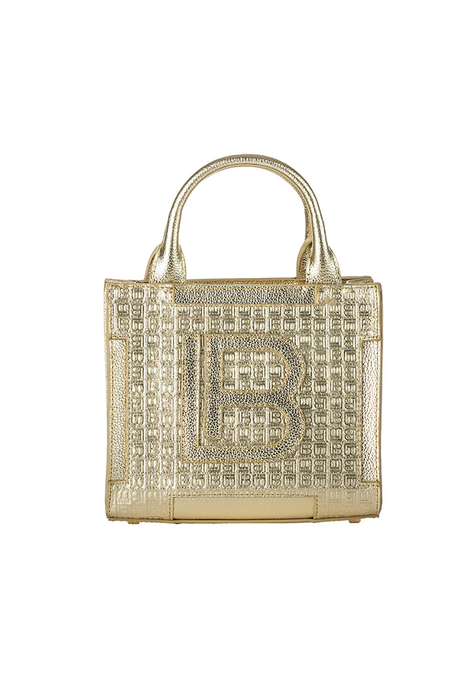 Alternate angle of Monogram gold BAG