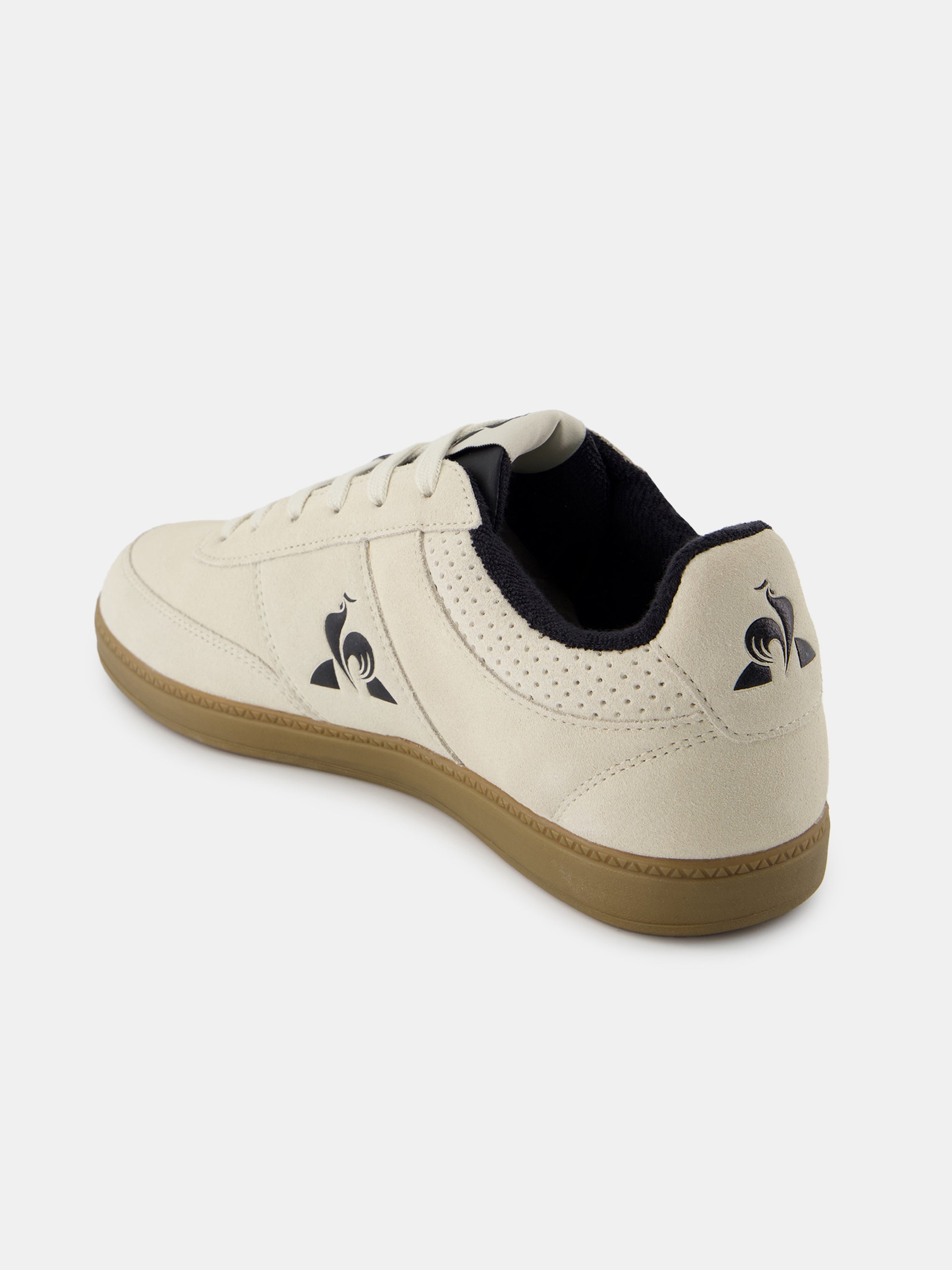 Top-down view of the suede upper