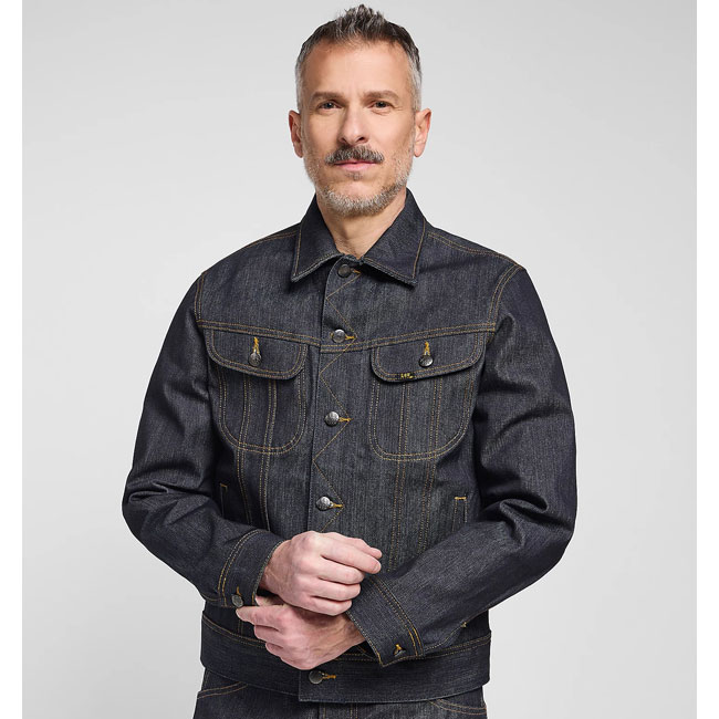 Front-on retail shot with the jacket buttoned up