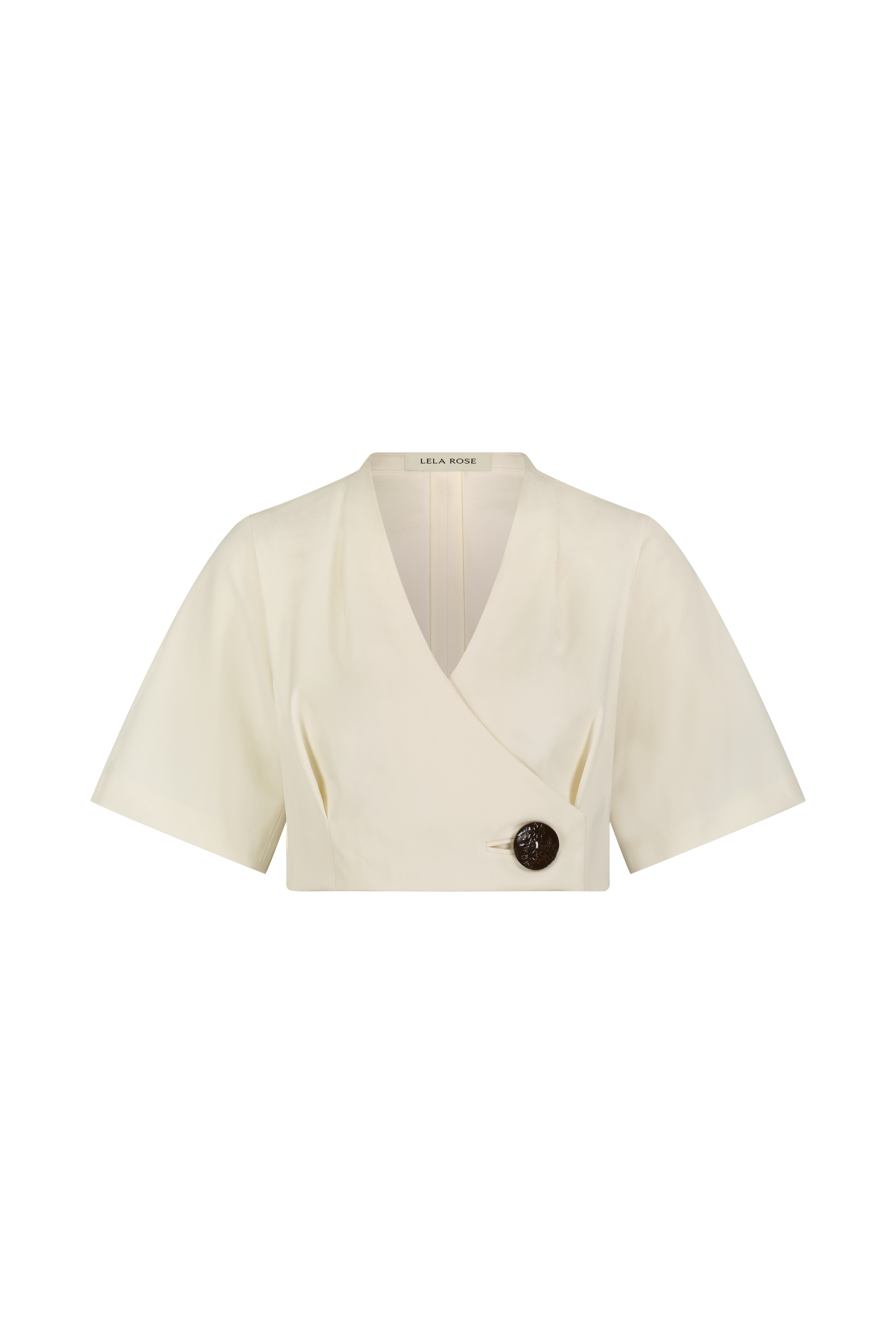 Stretch Cotton Asymmetrical Button Top