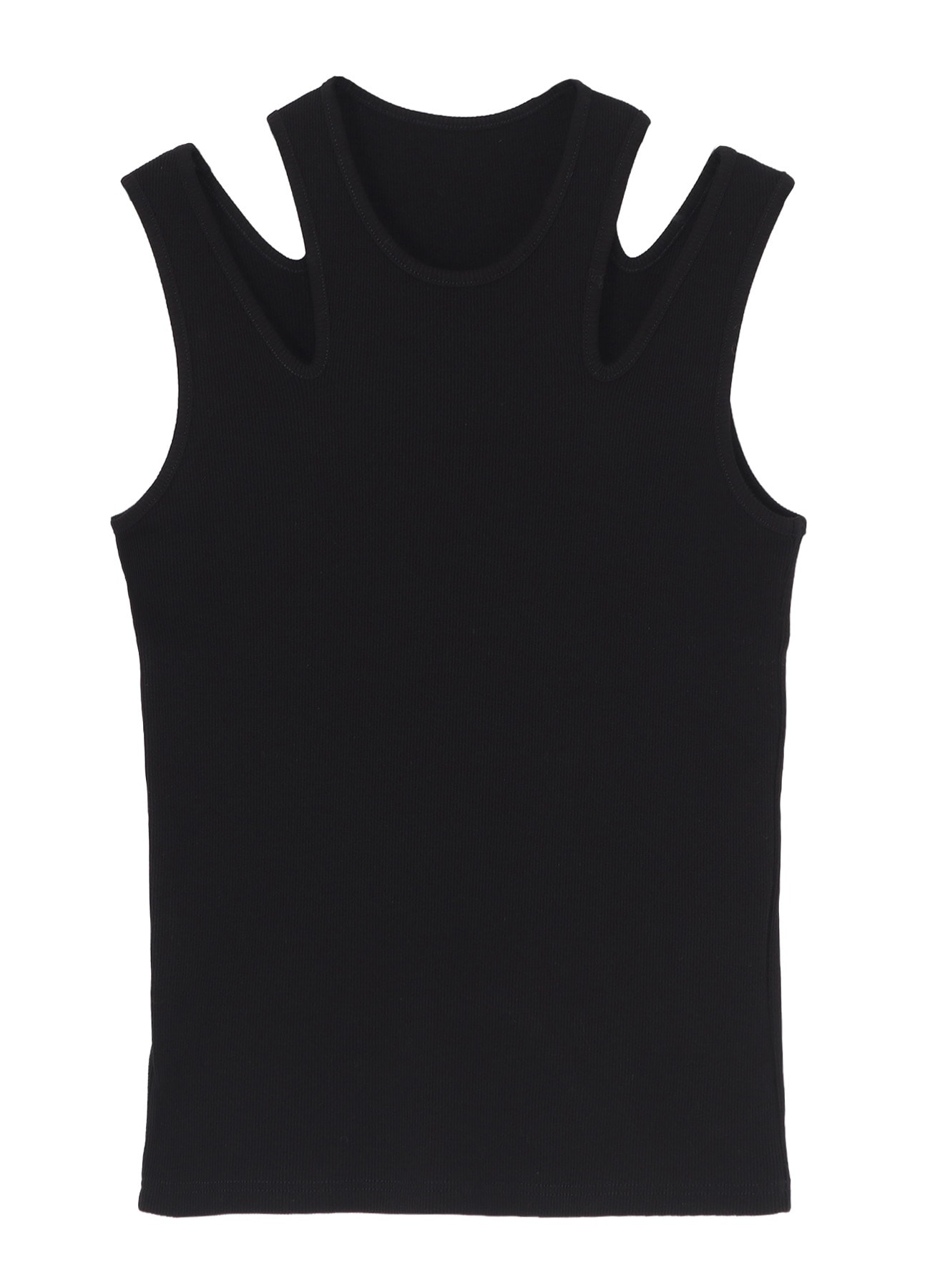 COTTON RIB SHOULDER SLIT TANK TOP