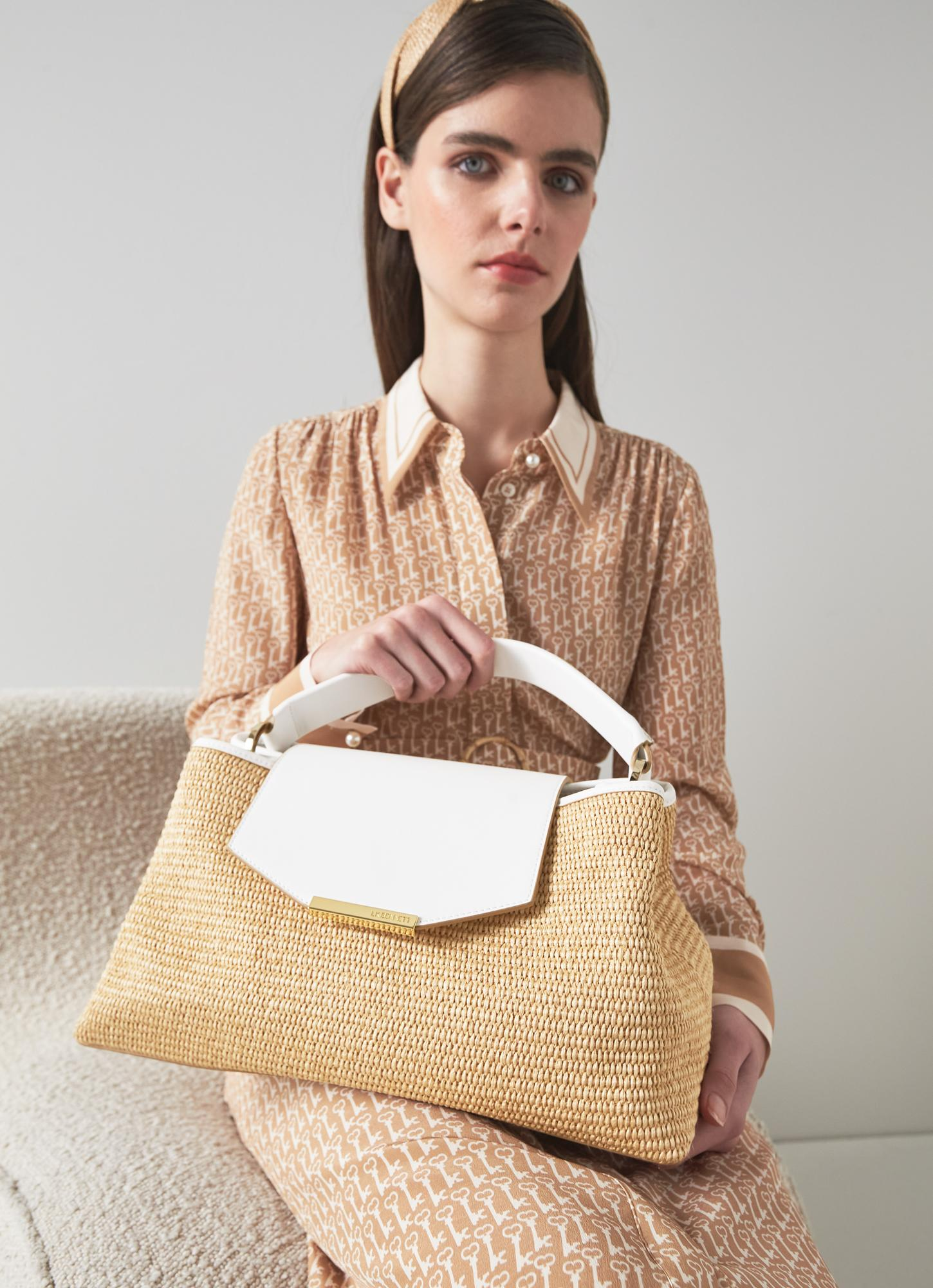 Harbour Natural Raffia Trapeze Tote Bag