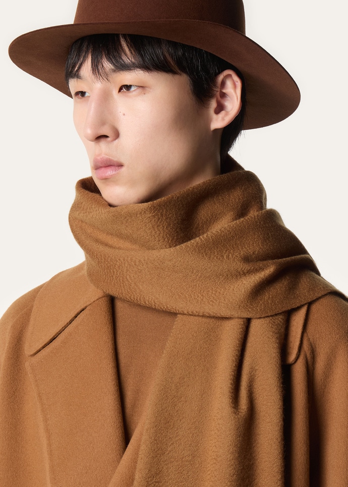 Worn — the soft frisson finish and drape