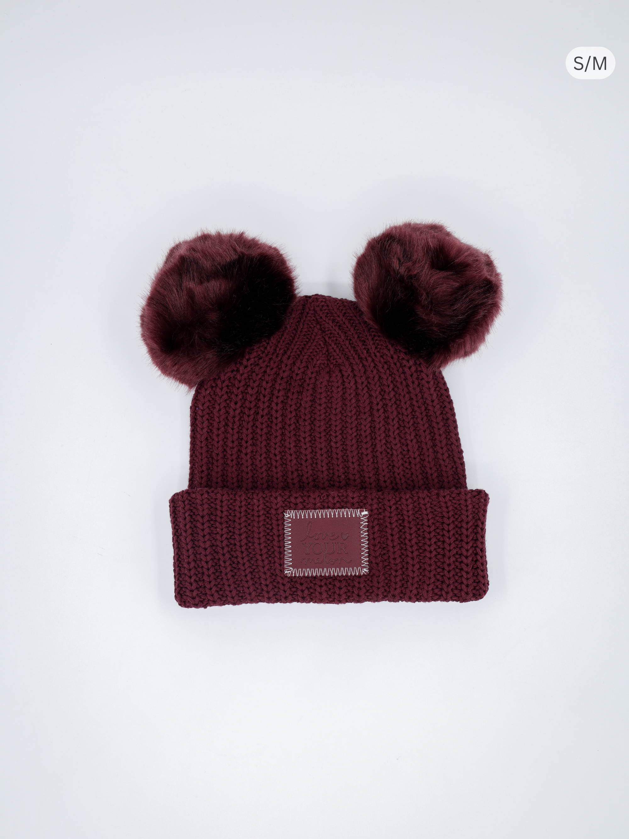 Classic Monochrome Burgundy Double Pom
