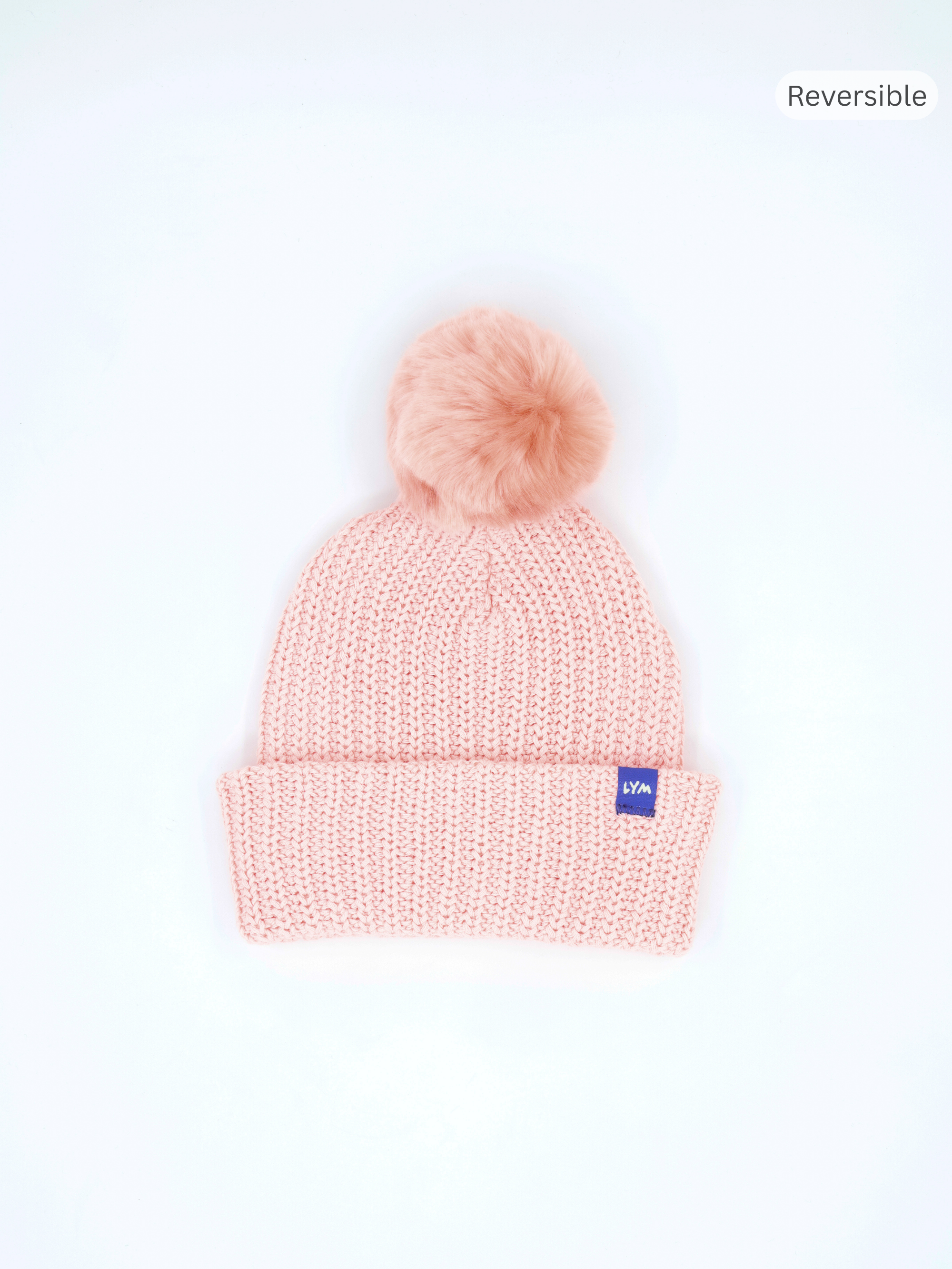 Blush Monochrome Essential Pom Beanie